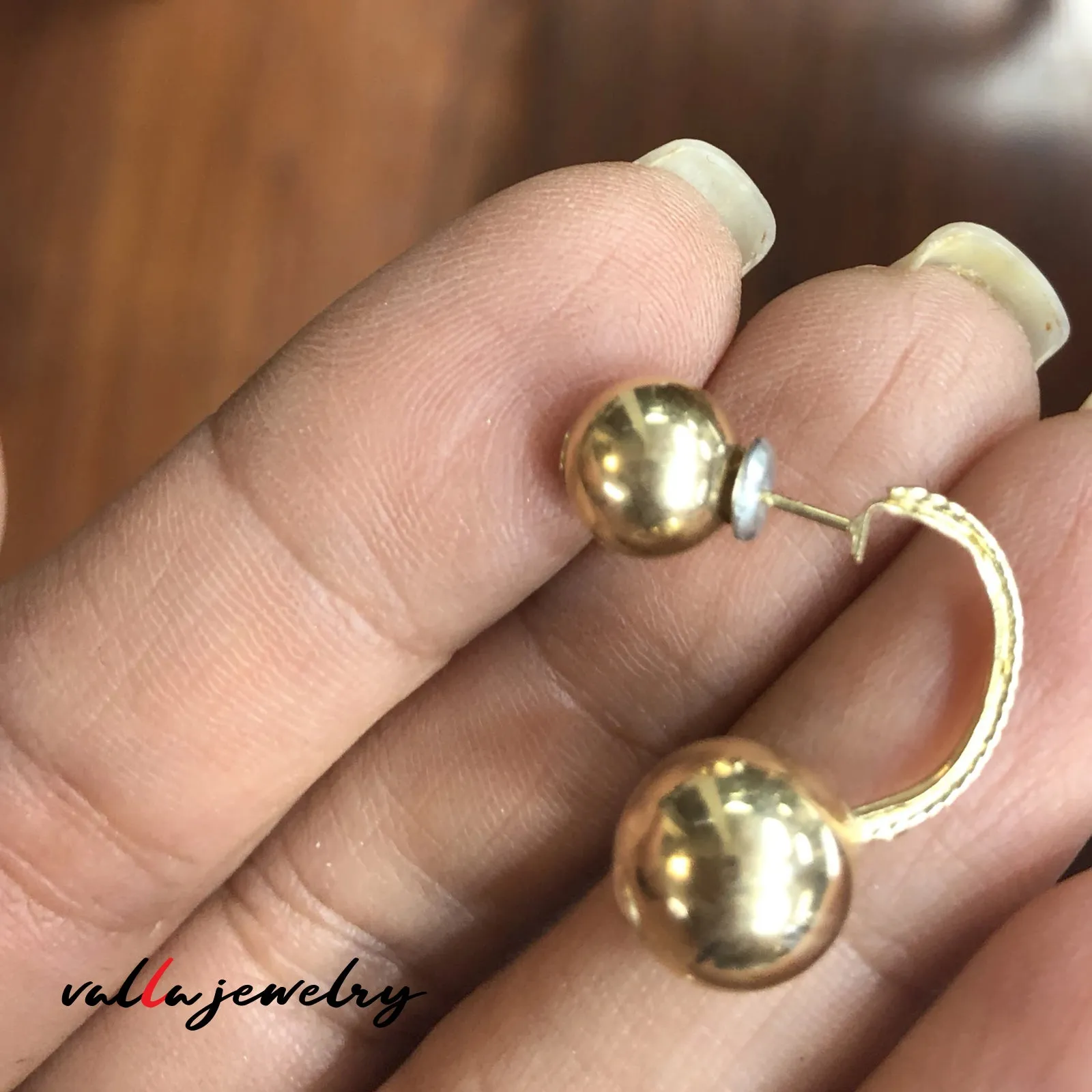 14k Unique Yellow Gold Jacket Yellow Gold Ball Earrings