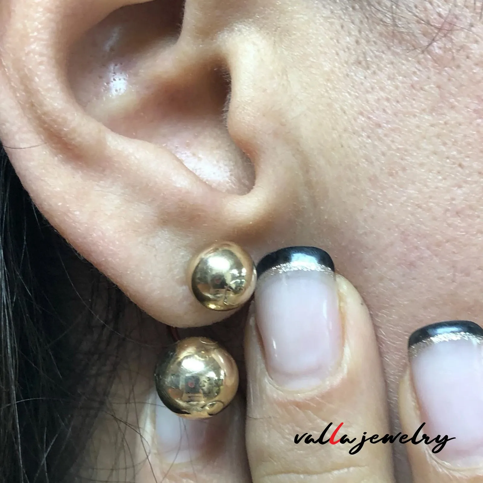 14k Unique Yellow Gold Jacket Yellow Gold Ball Earrings