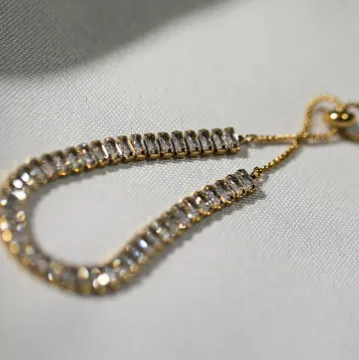 18K Gold-Filled Baguette Slider Tennis Bracelet