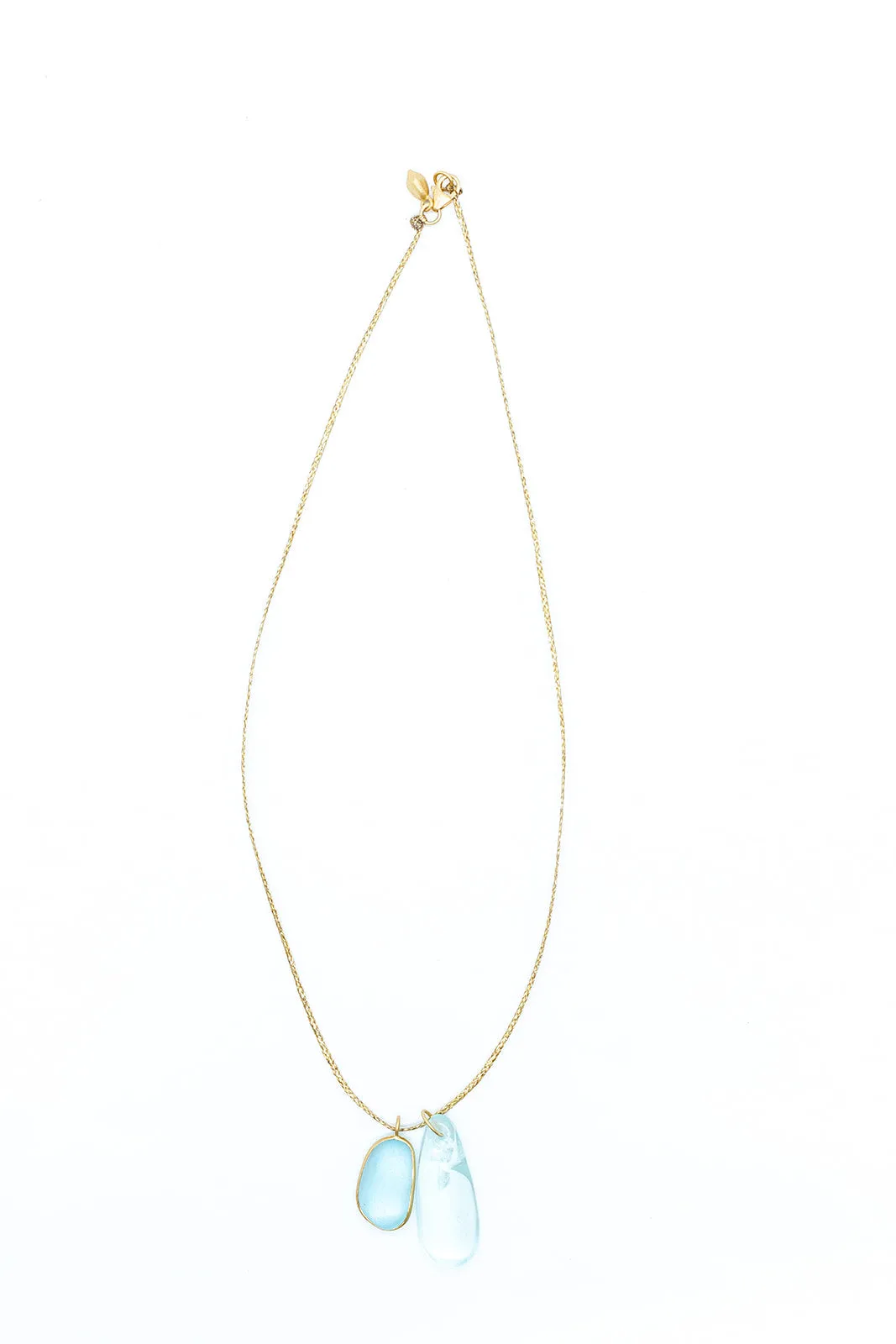 18K Yellow Gold Blue Topaz Collette Pendant on Cord