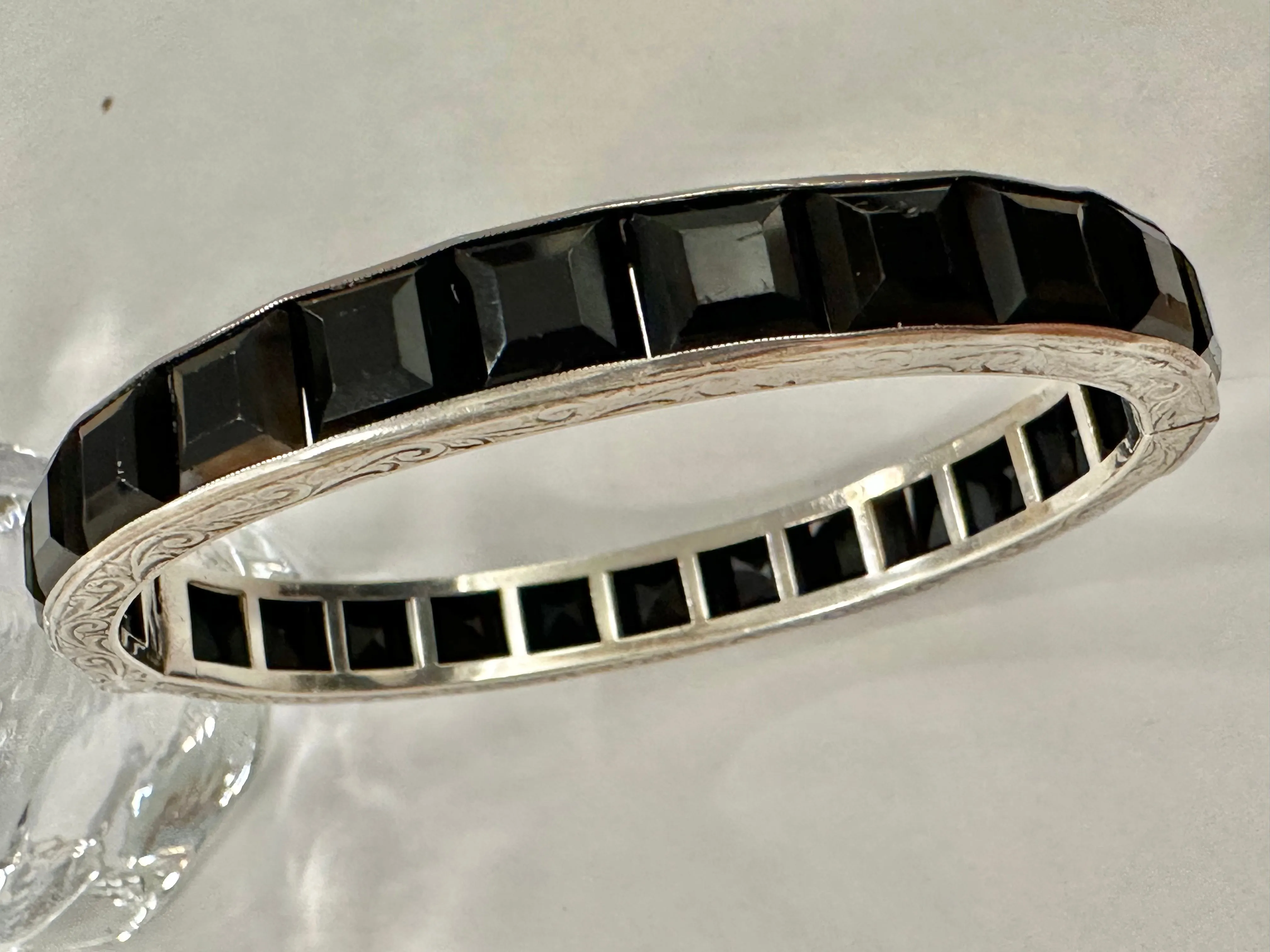 Art Deco Sterling and Paste Bangle