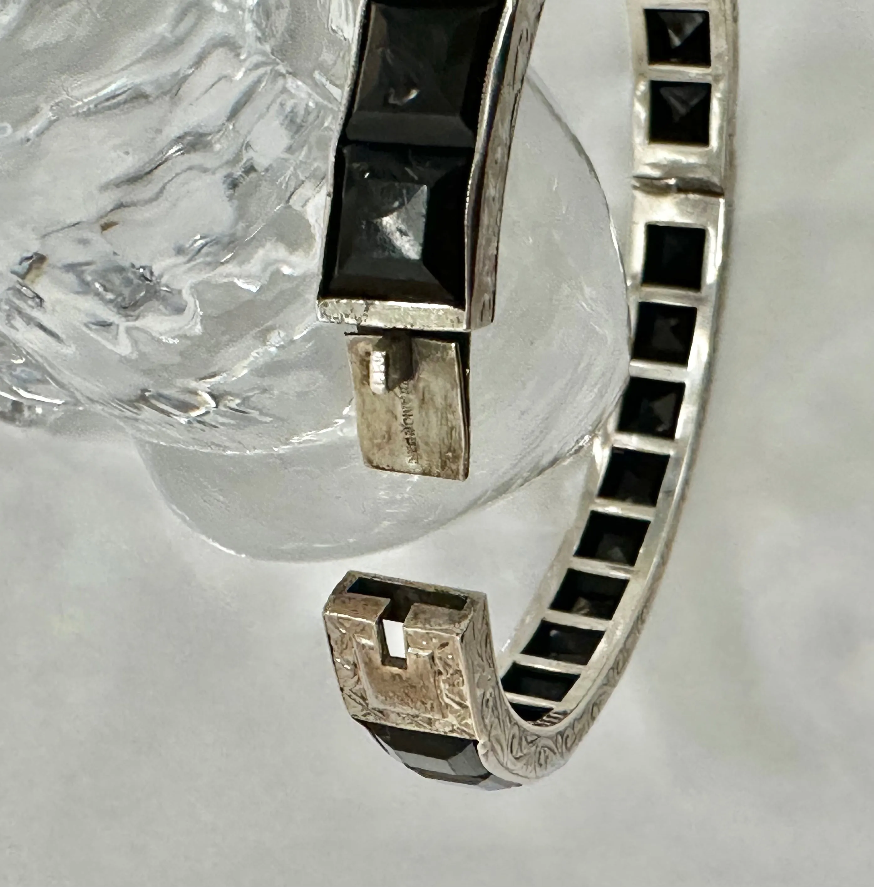 Art Deco Sterling and Paste Bangle