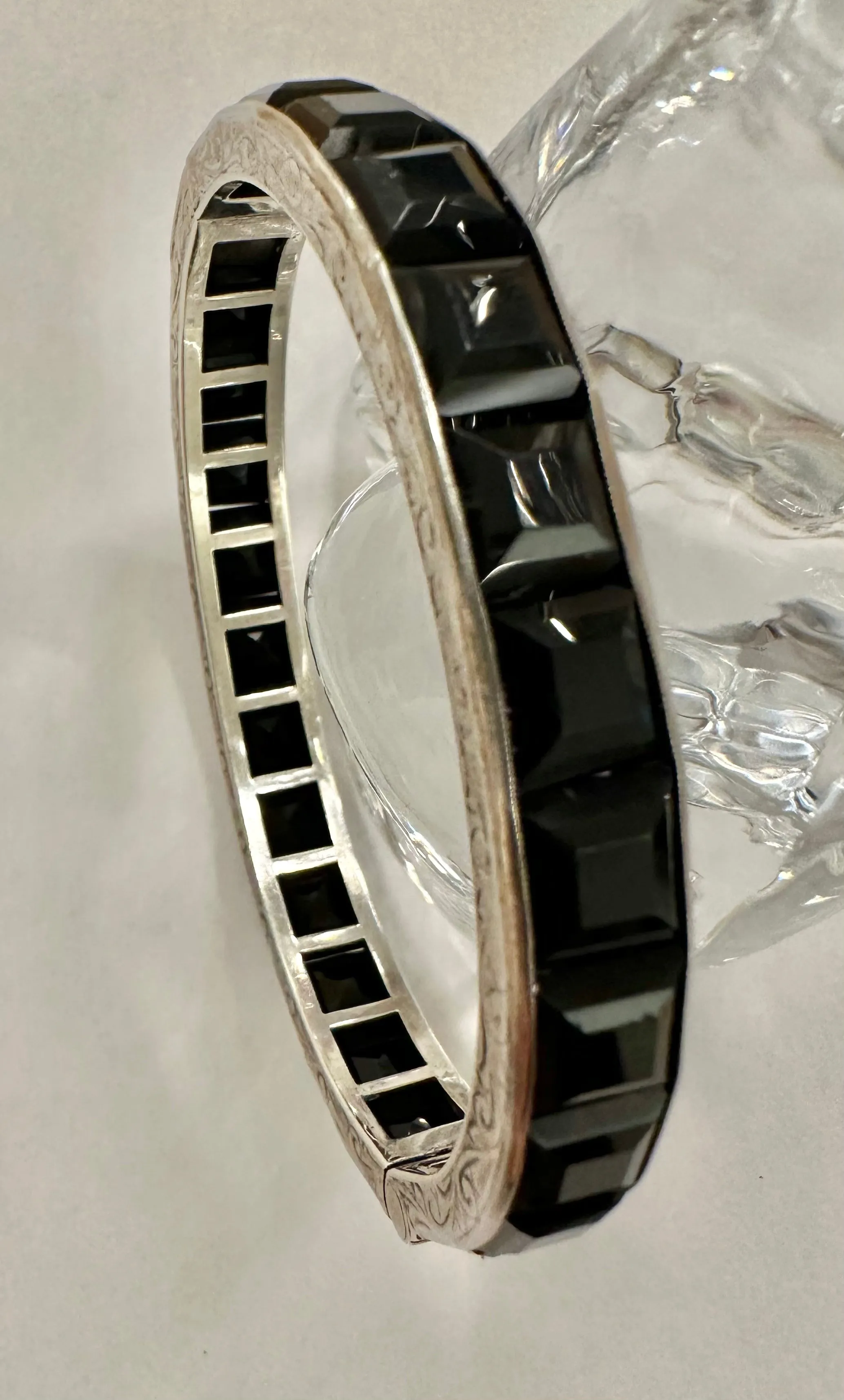 Art Deco Sterling and Paste Bangle