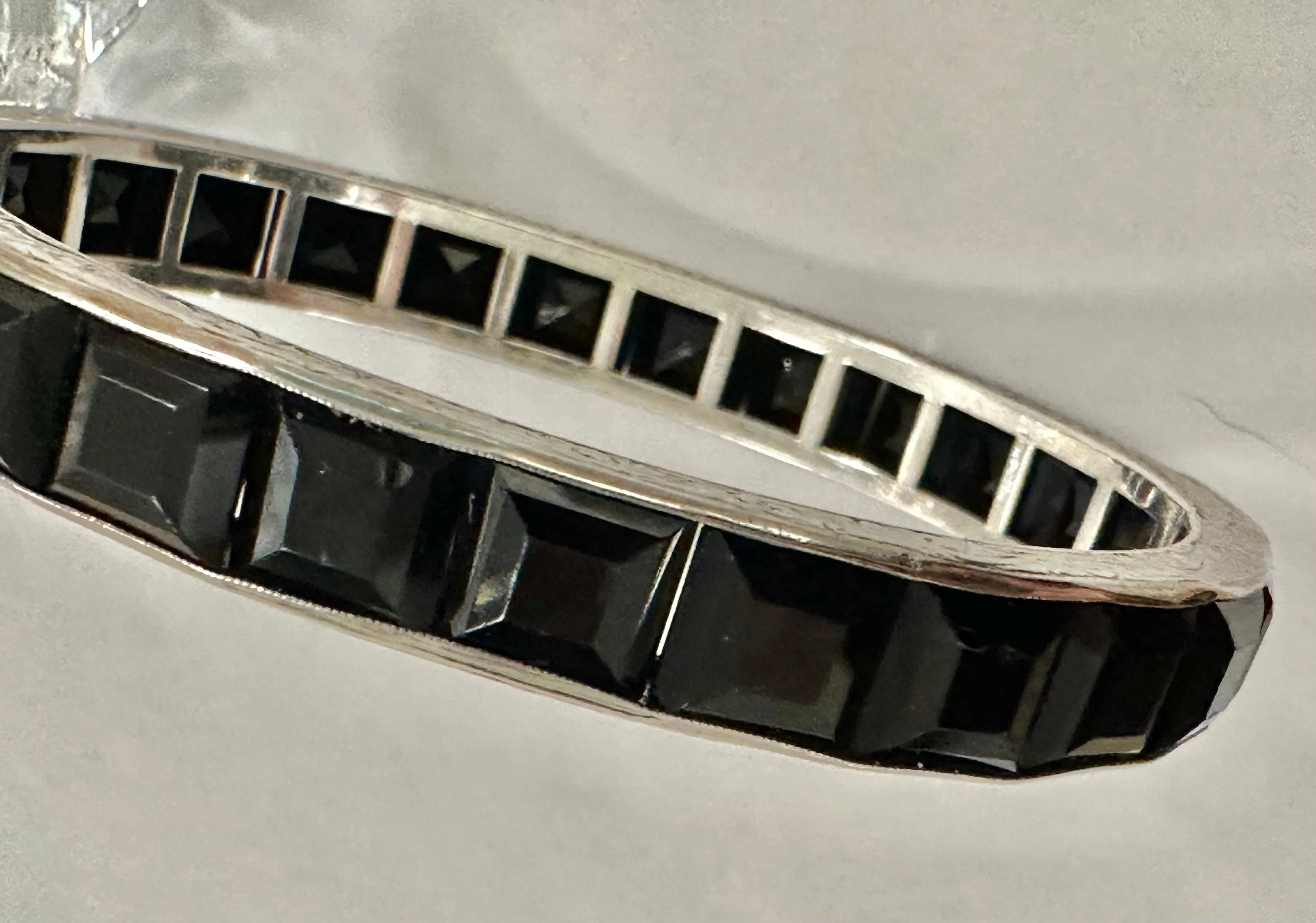 Art Deco Sterling and Paste Bangle