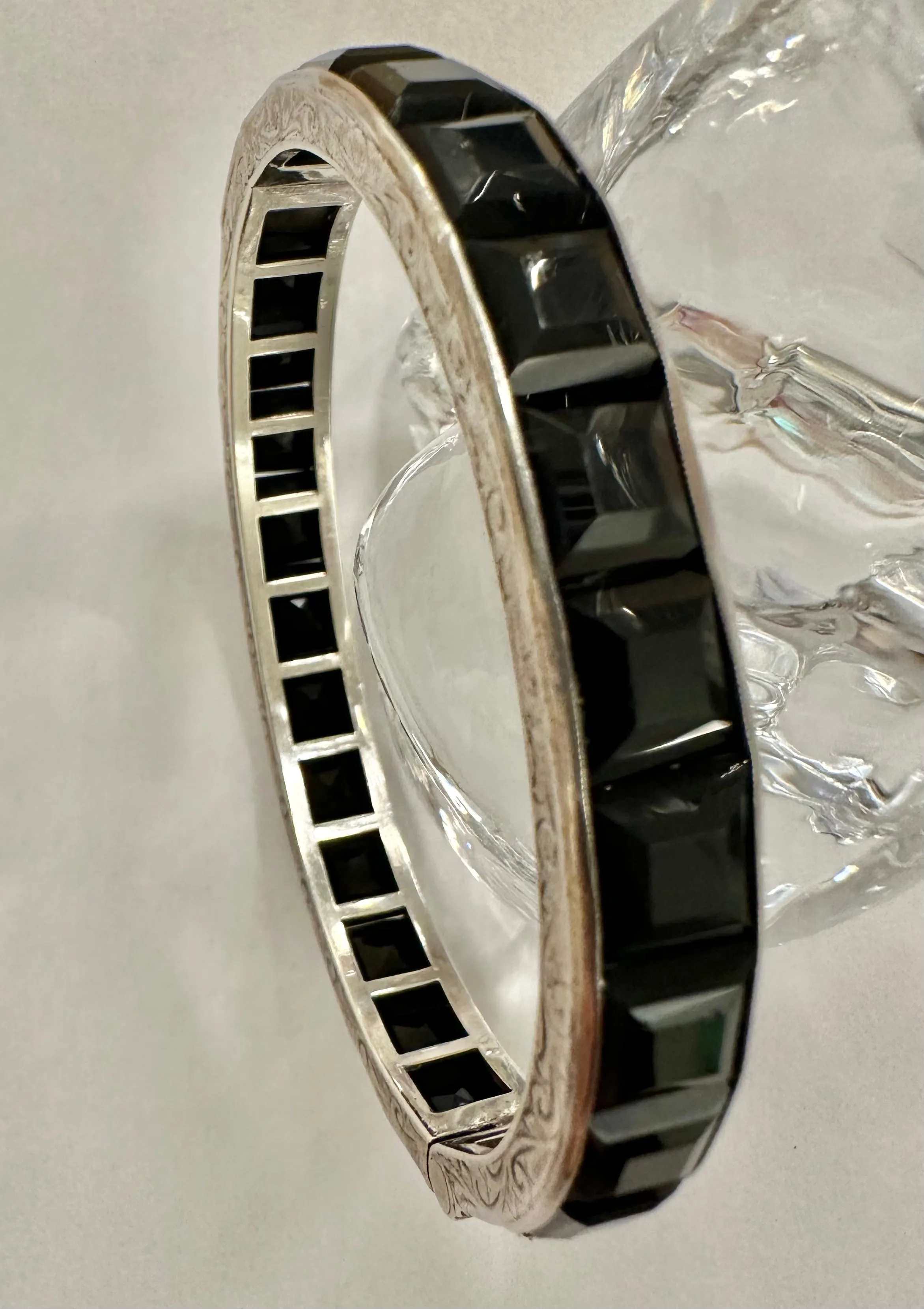 Art Deco Sterling and Paste Bangle