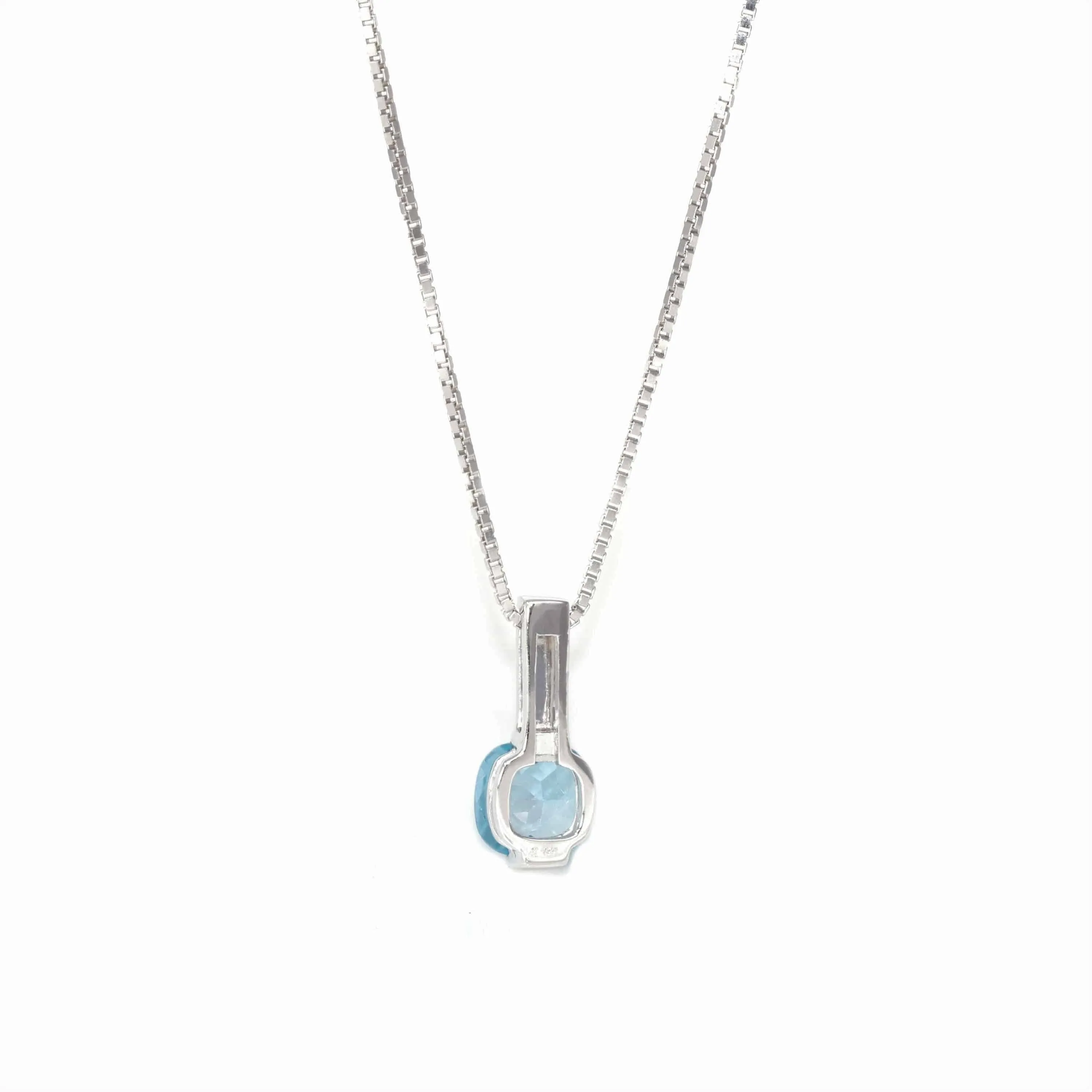 Baikalla™ 14k White Gold Natural Topaz Prong Set Necklace
