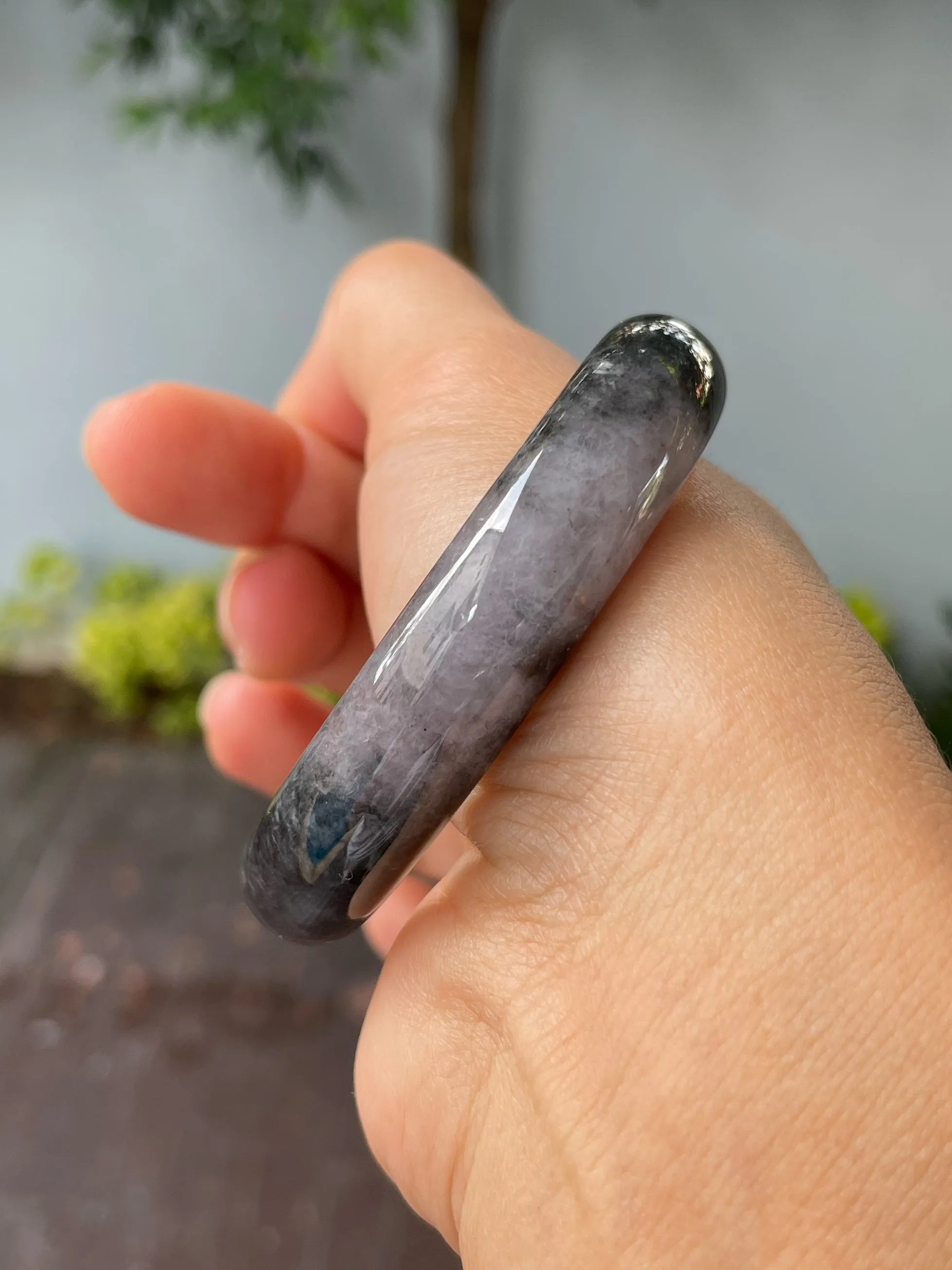 Black Jade Bangle | 58mm (NJBA041)