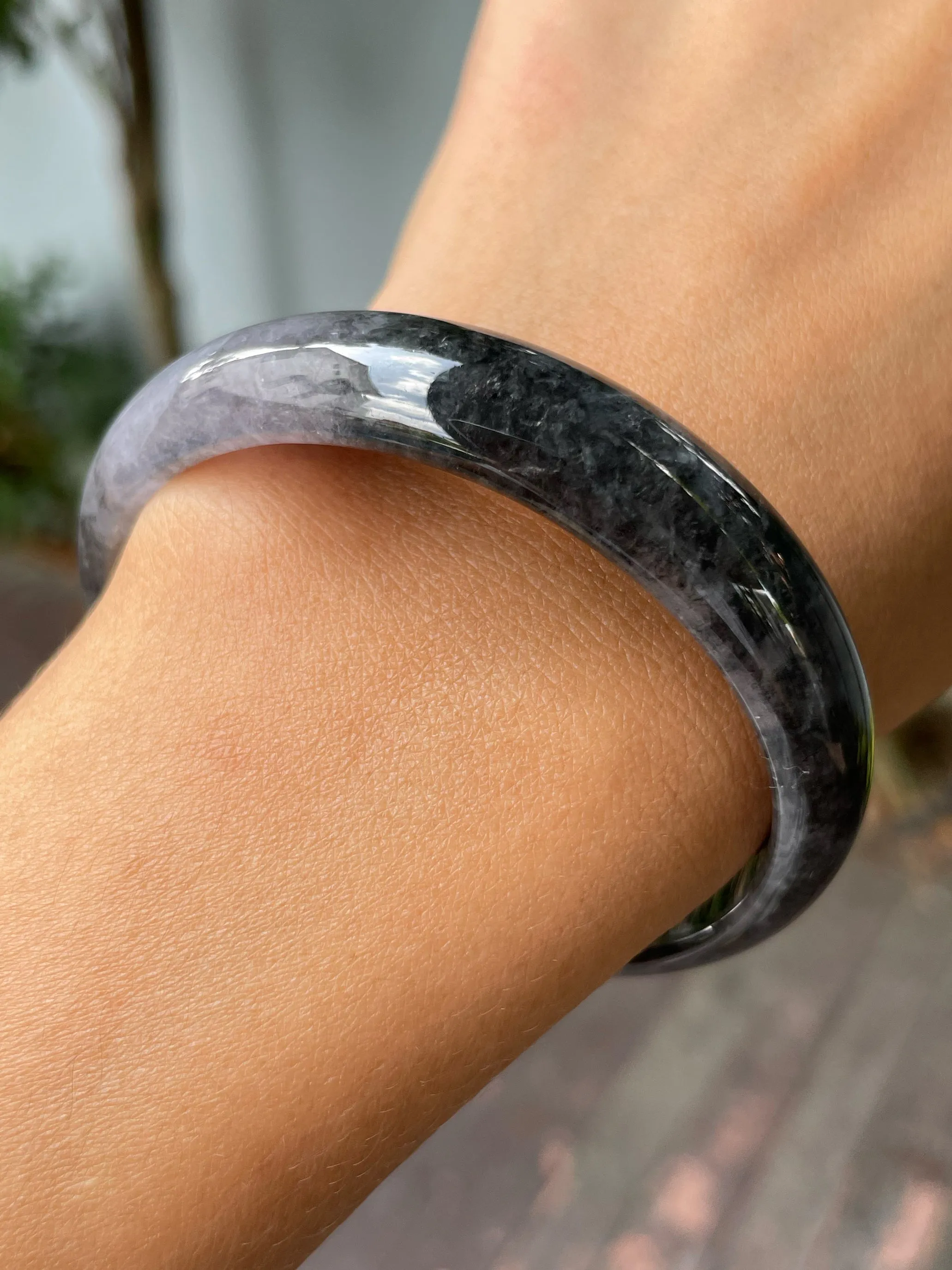 Black Jade Bangle | 58mm (NJBA041)