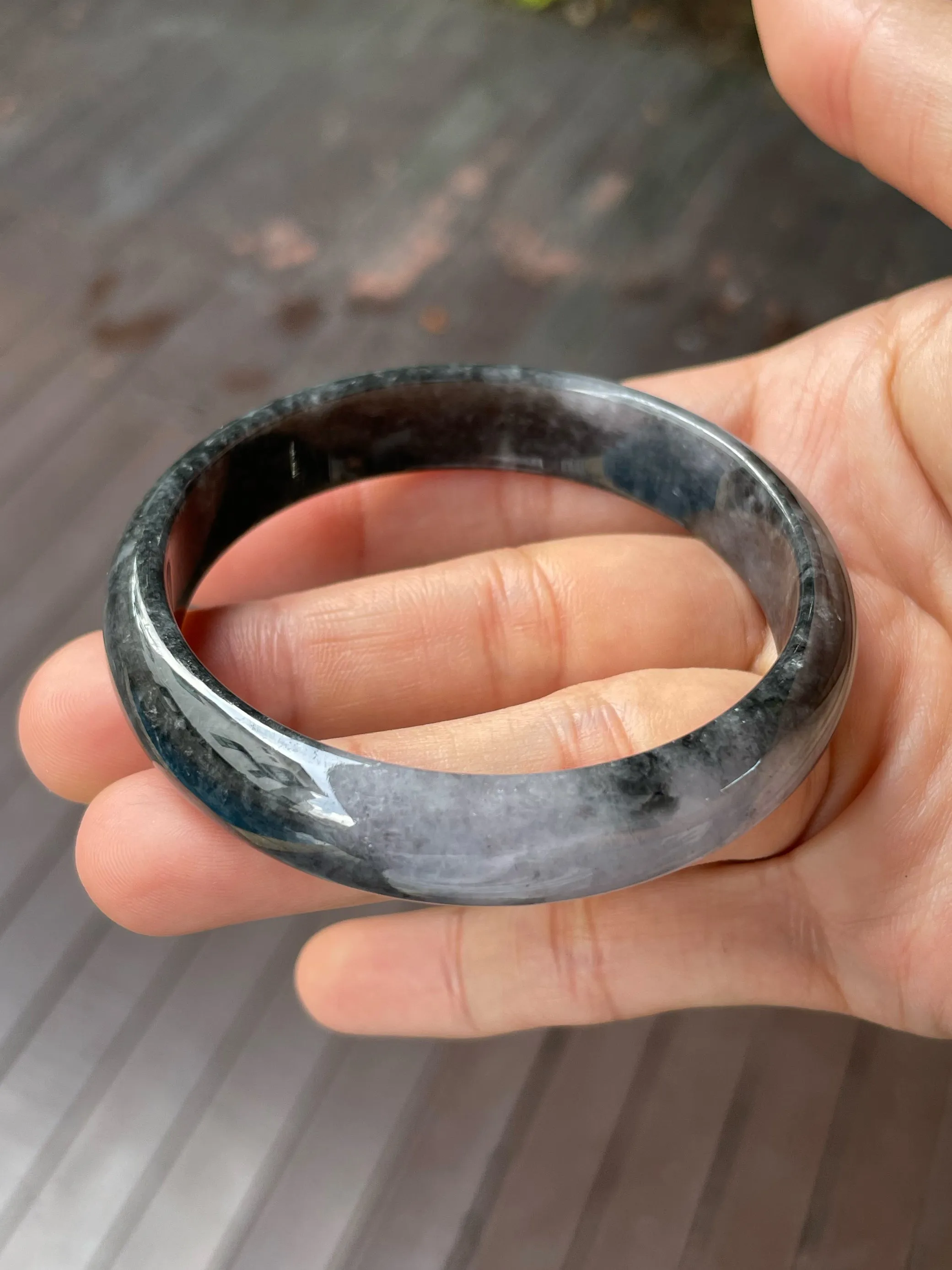 Black Jade Bangle | 58mm (NJBA041)