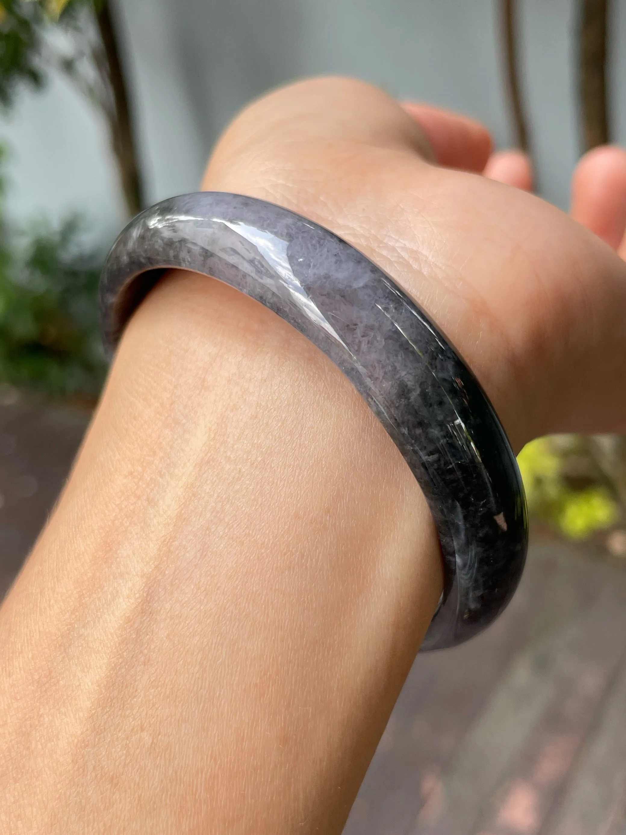 Black Jade Bangle | 58mm (NJBA041)
