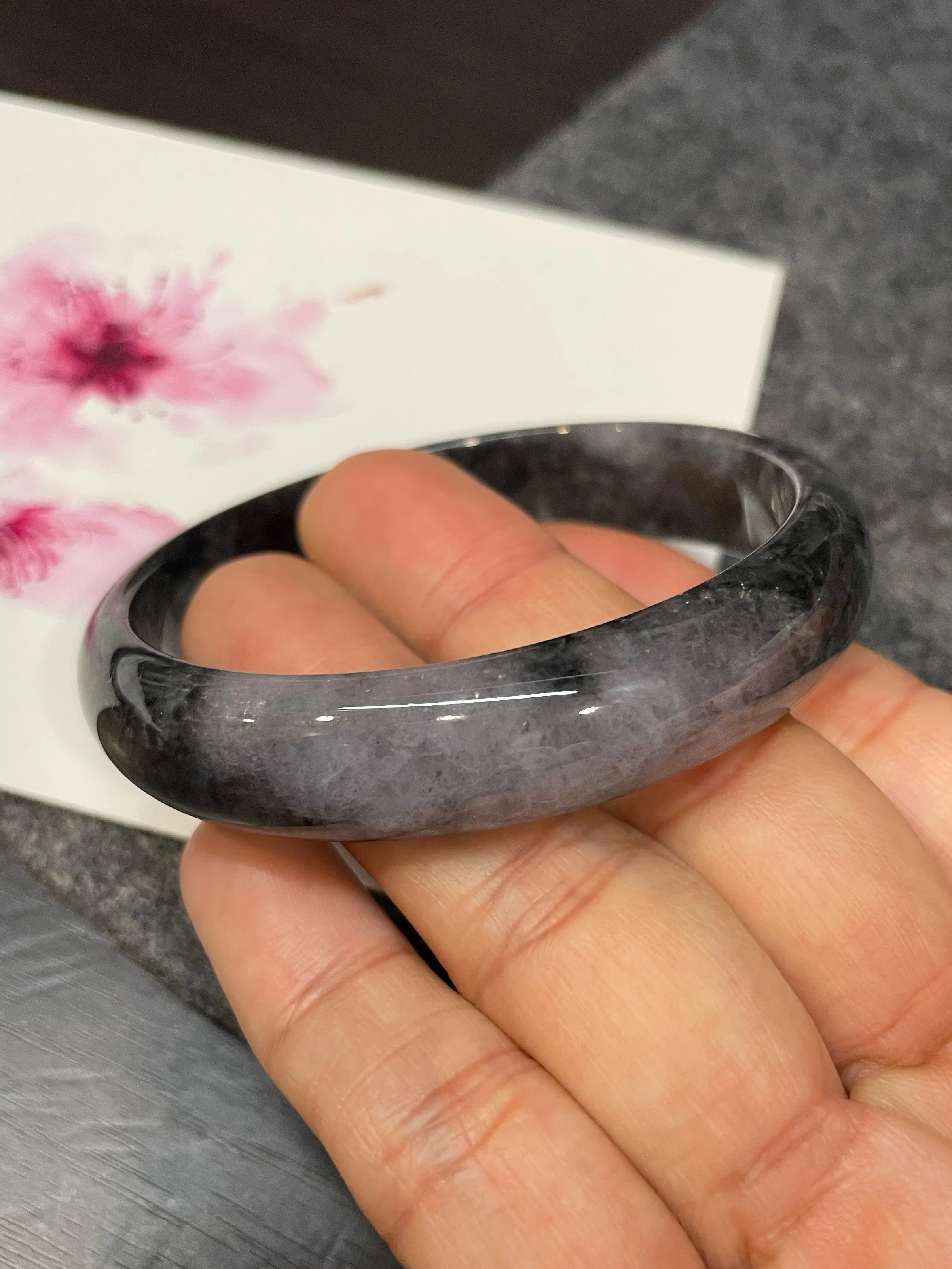 Black Jade Bangle | 58mm (NJBA041)