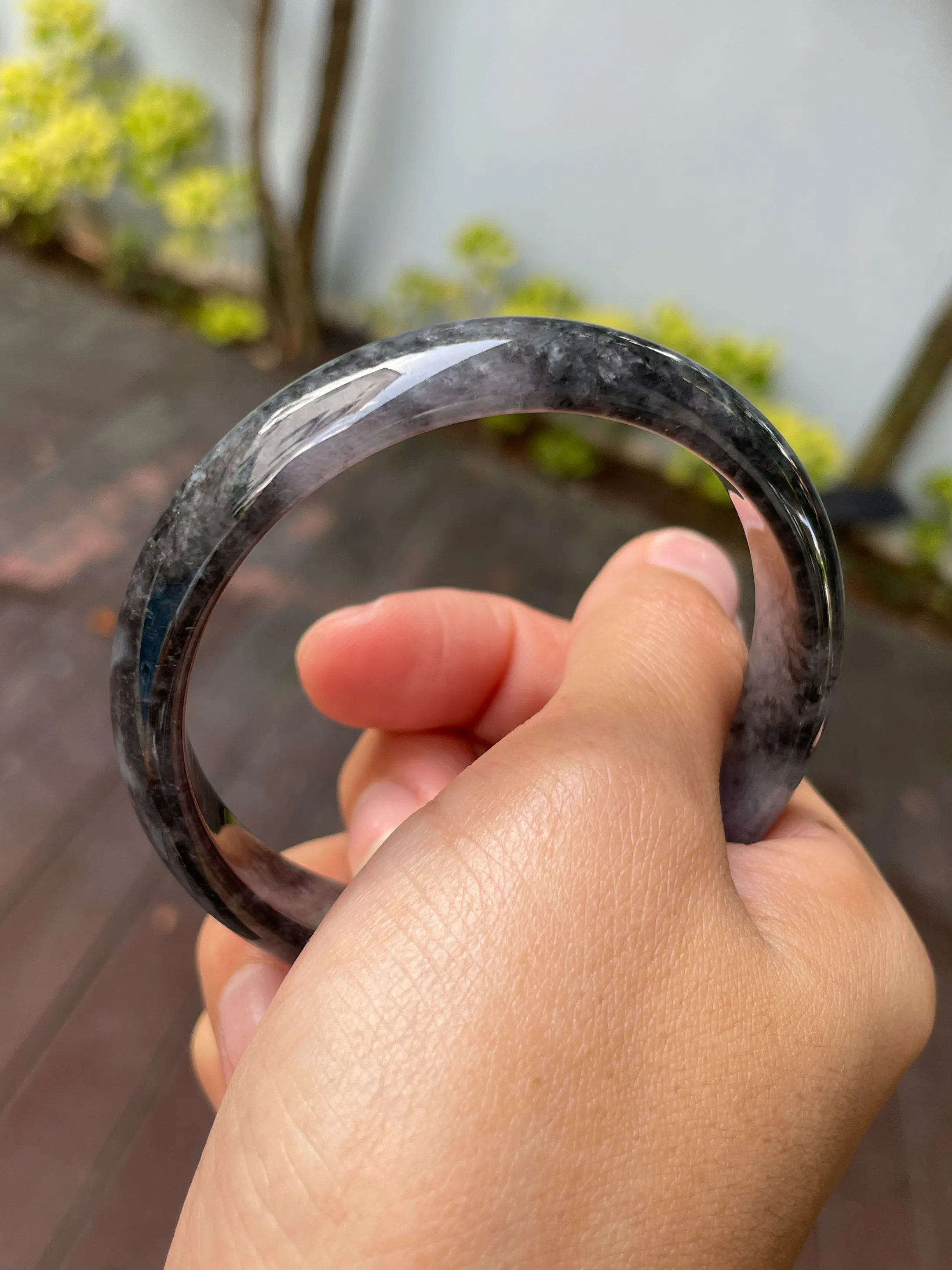 Black Jade Bangle | 58mm (NJBA041)
