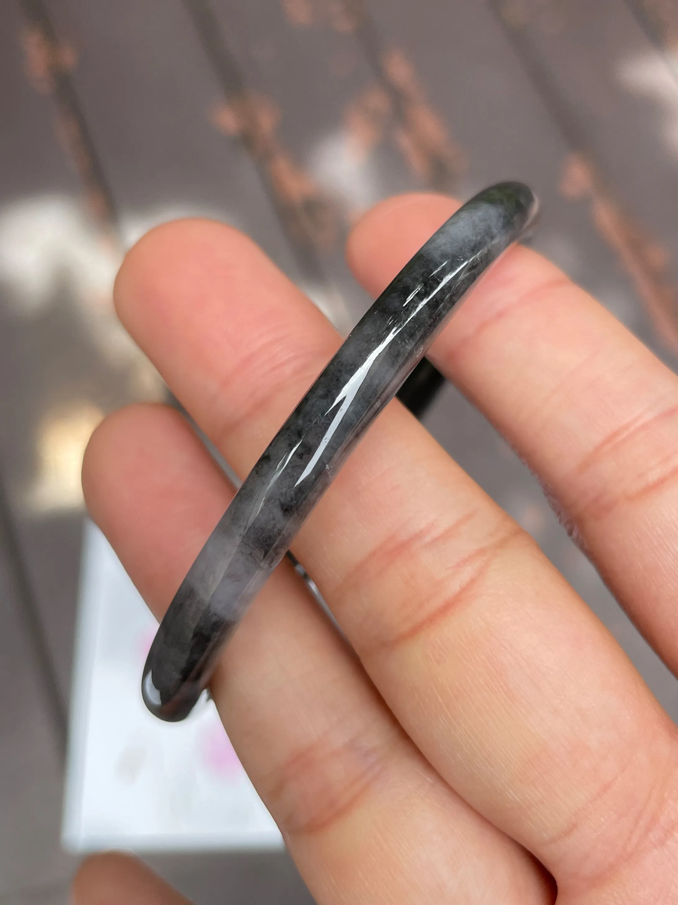 Black Jade Bangle | 58mm (NJBA043)