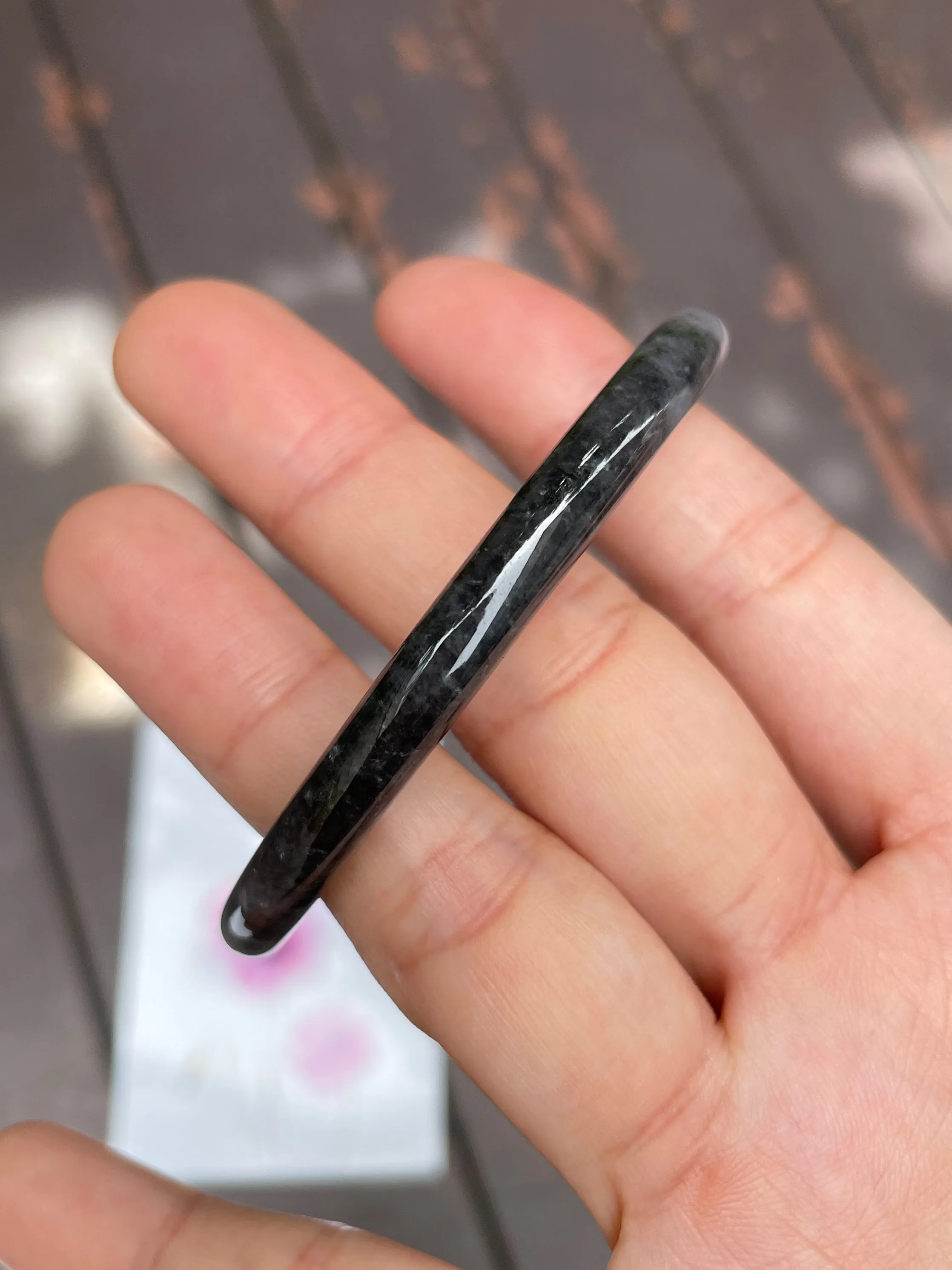 Black Jade Bangle | 58mm (NJBA043)