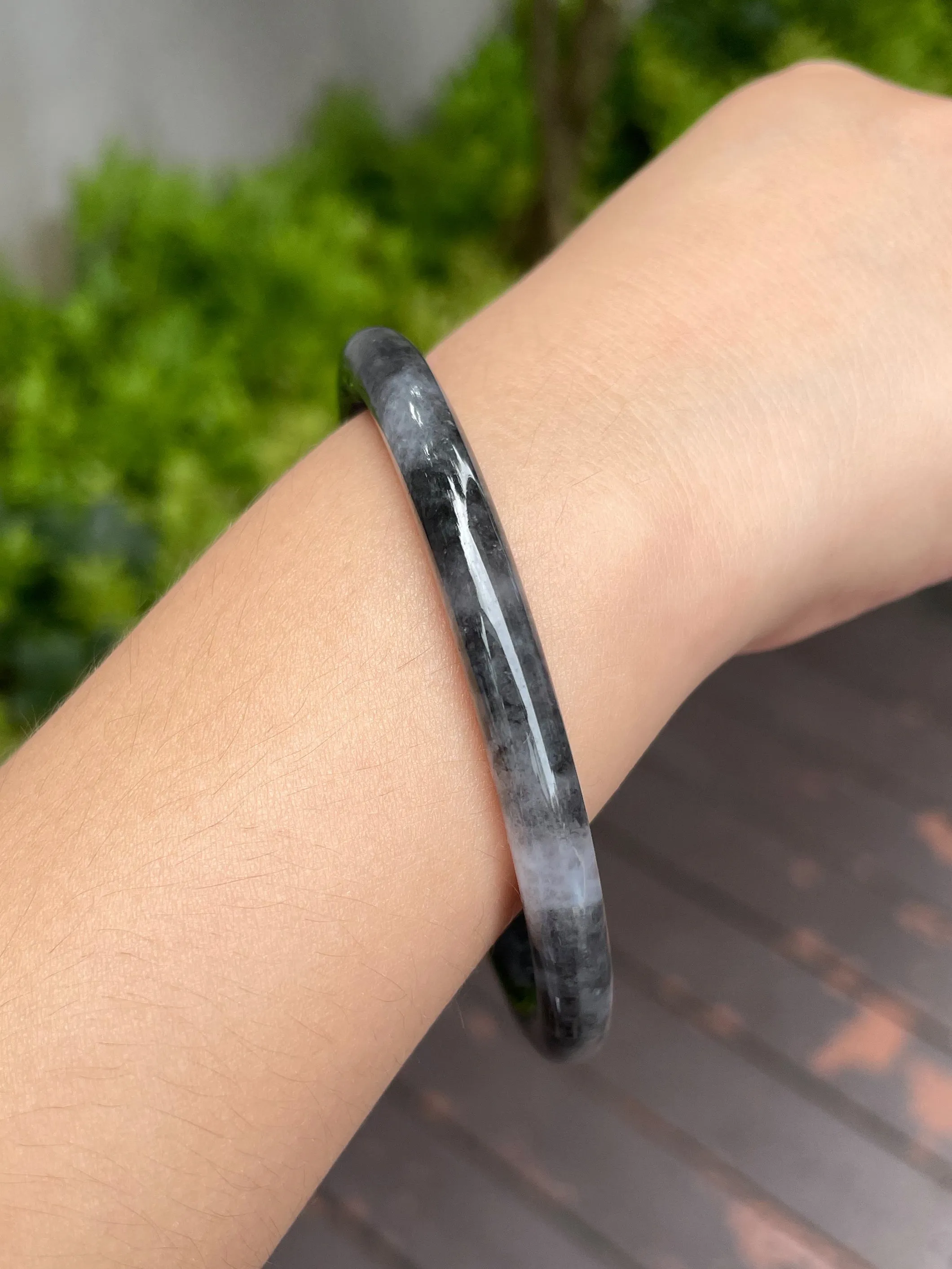 Black Jade Bangle | 58mm (NJBA043)