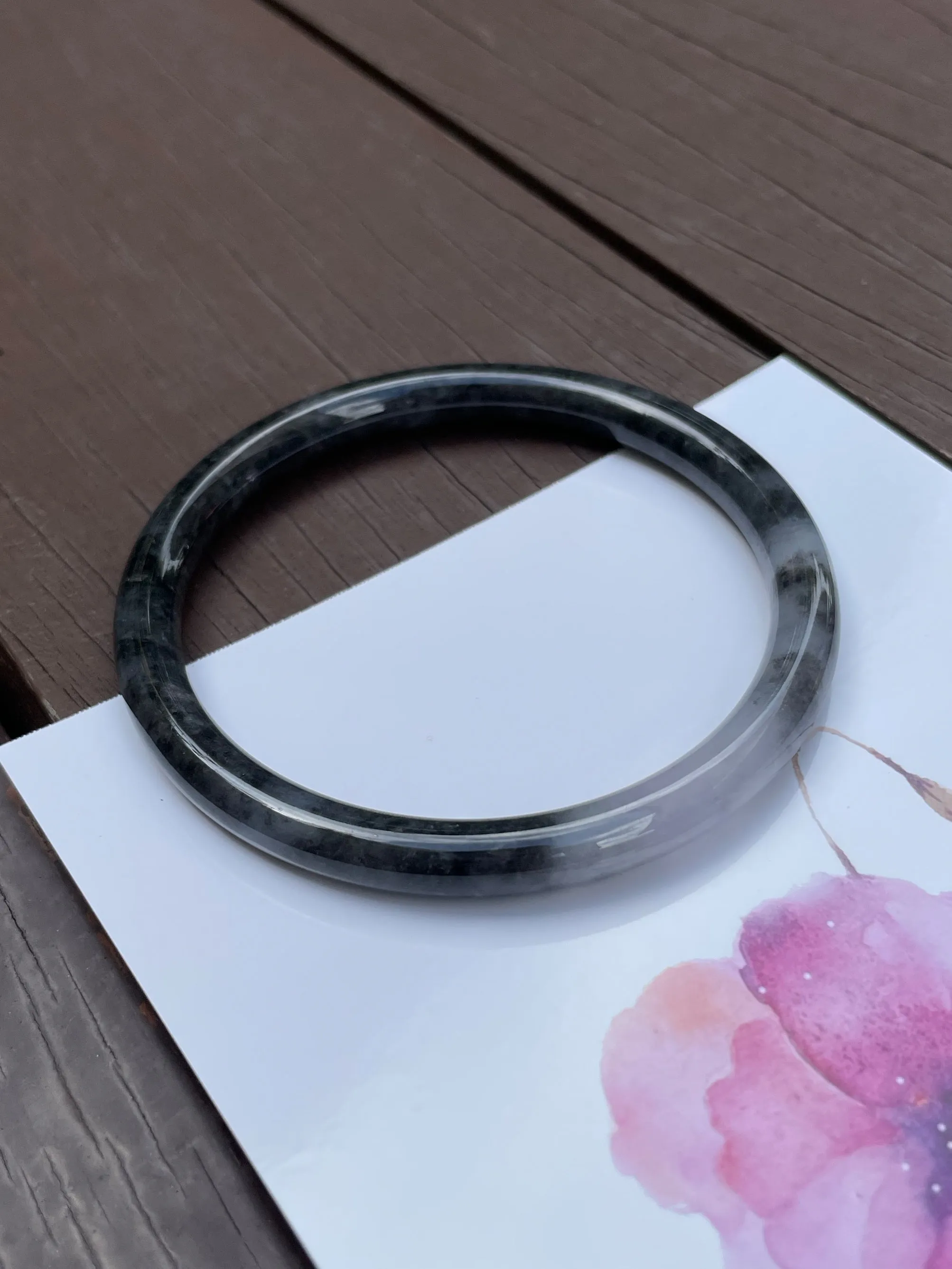 Black Jade Bangle | 58mm (NJBA047)