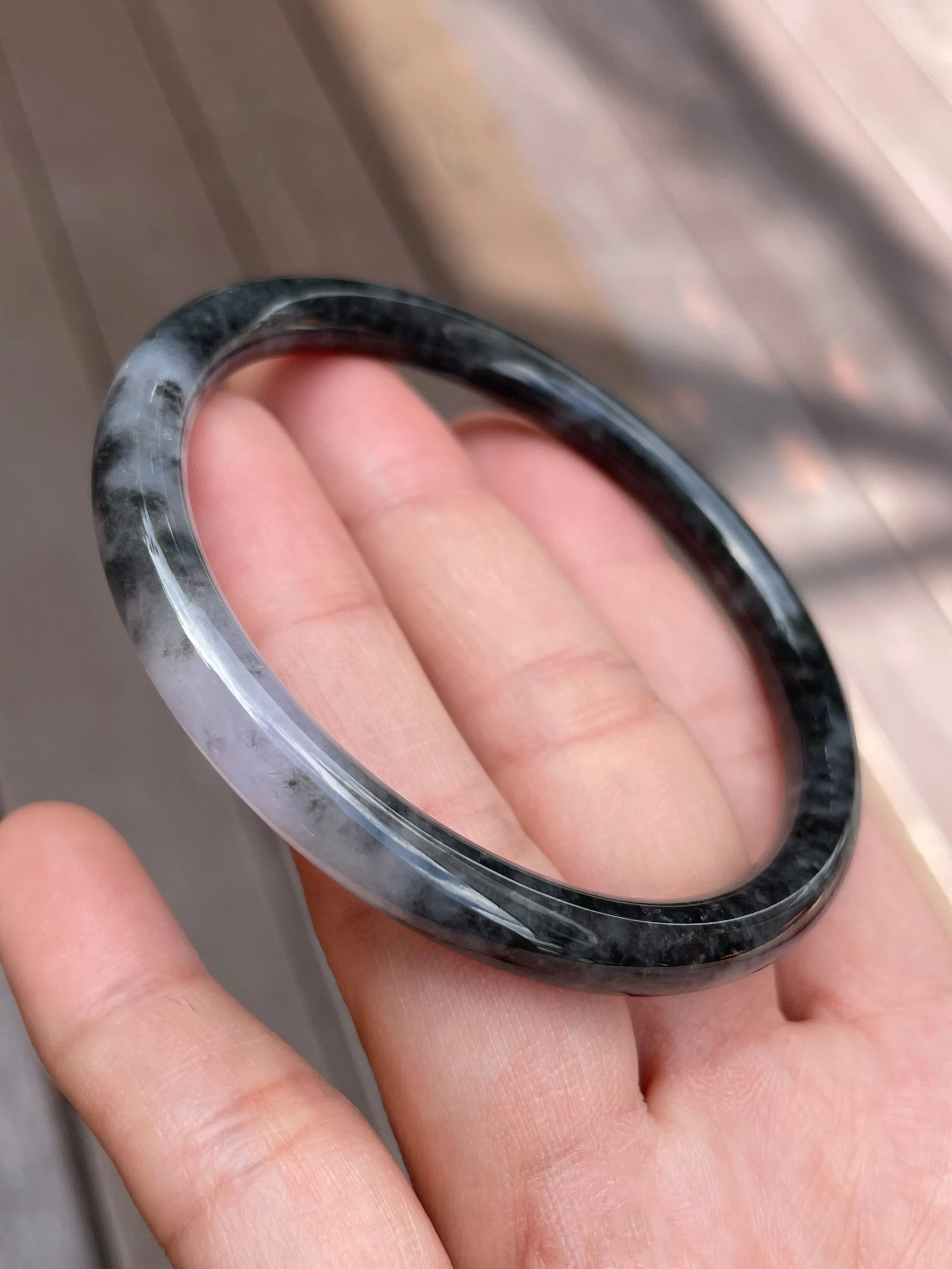 Black Jade Bangle | 58mm (NJBA047)