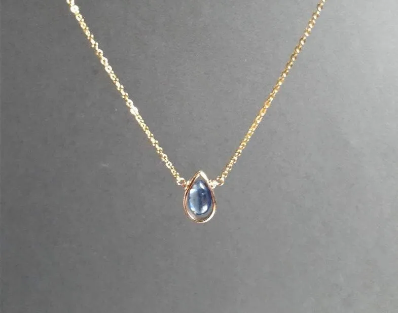 Kyanite Pear Shape Pendant Necklace