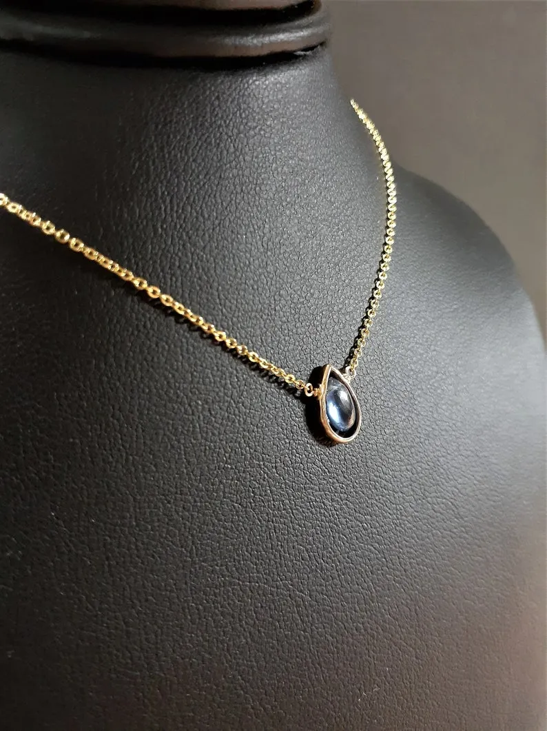 Kyanite Pear Shape Pendant Necklace