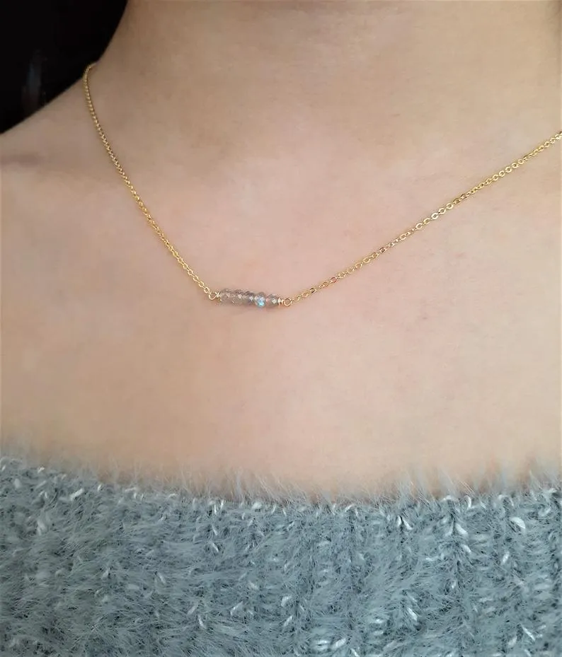 Labradorite Bar Necklace