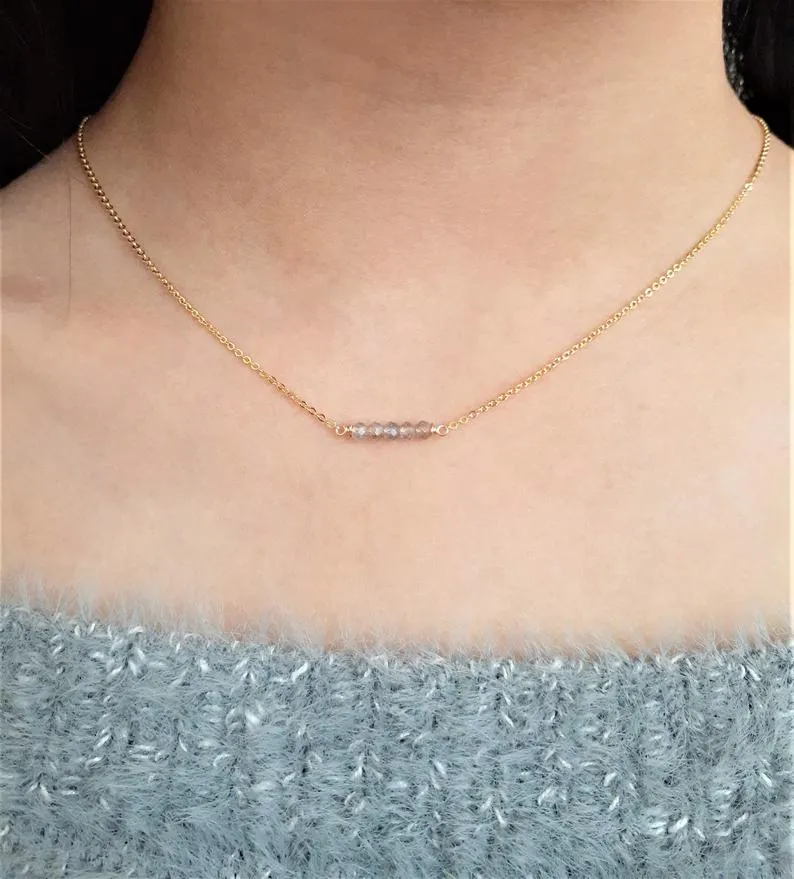 Labradorite Bar Necklace