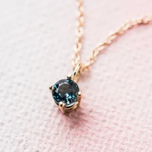 London Blue Topaz Prong-Set Necklace in 14k Gold
