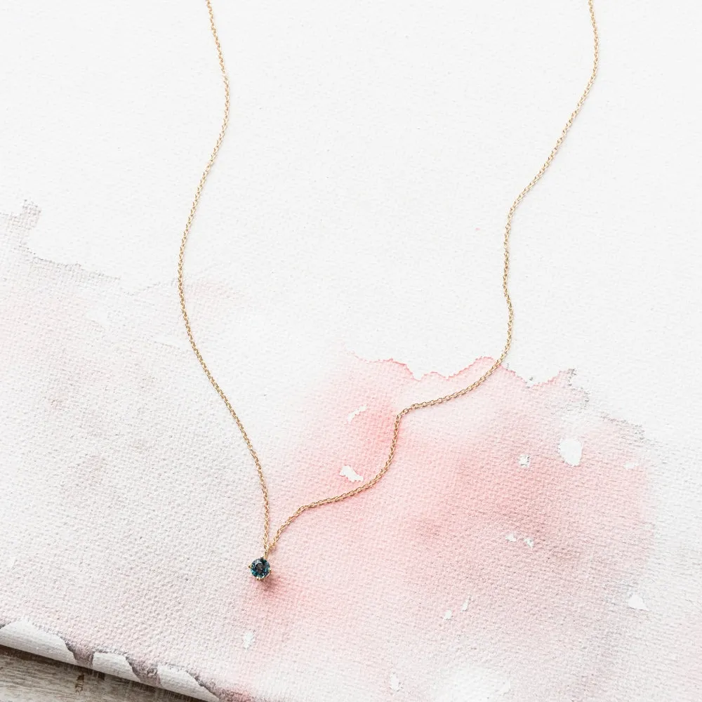 London Blue Topaz Prong-Set Necklace in 14k Gold