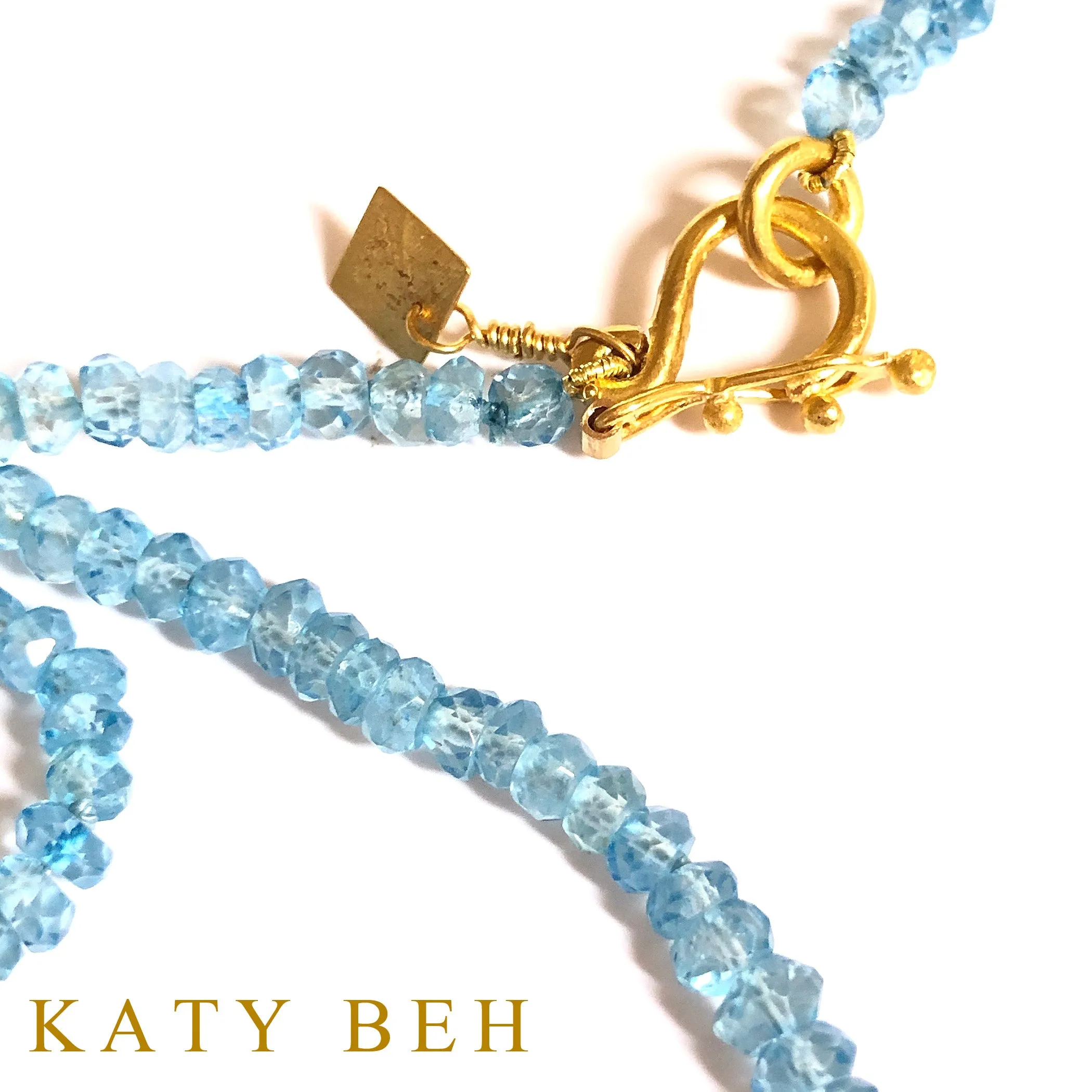 Millicent Blue Topaz and Orange Sapphire Necklace