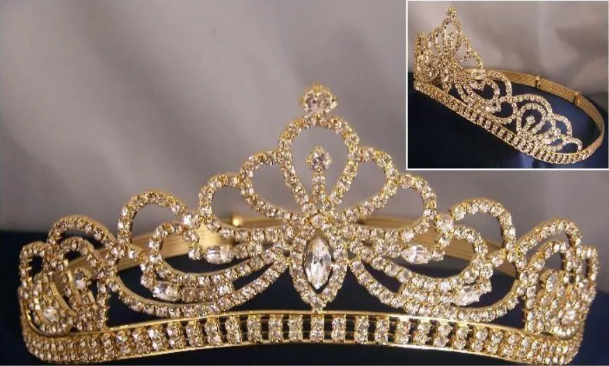 Mirabelle Bridal Rhinestone Tiara - Gold