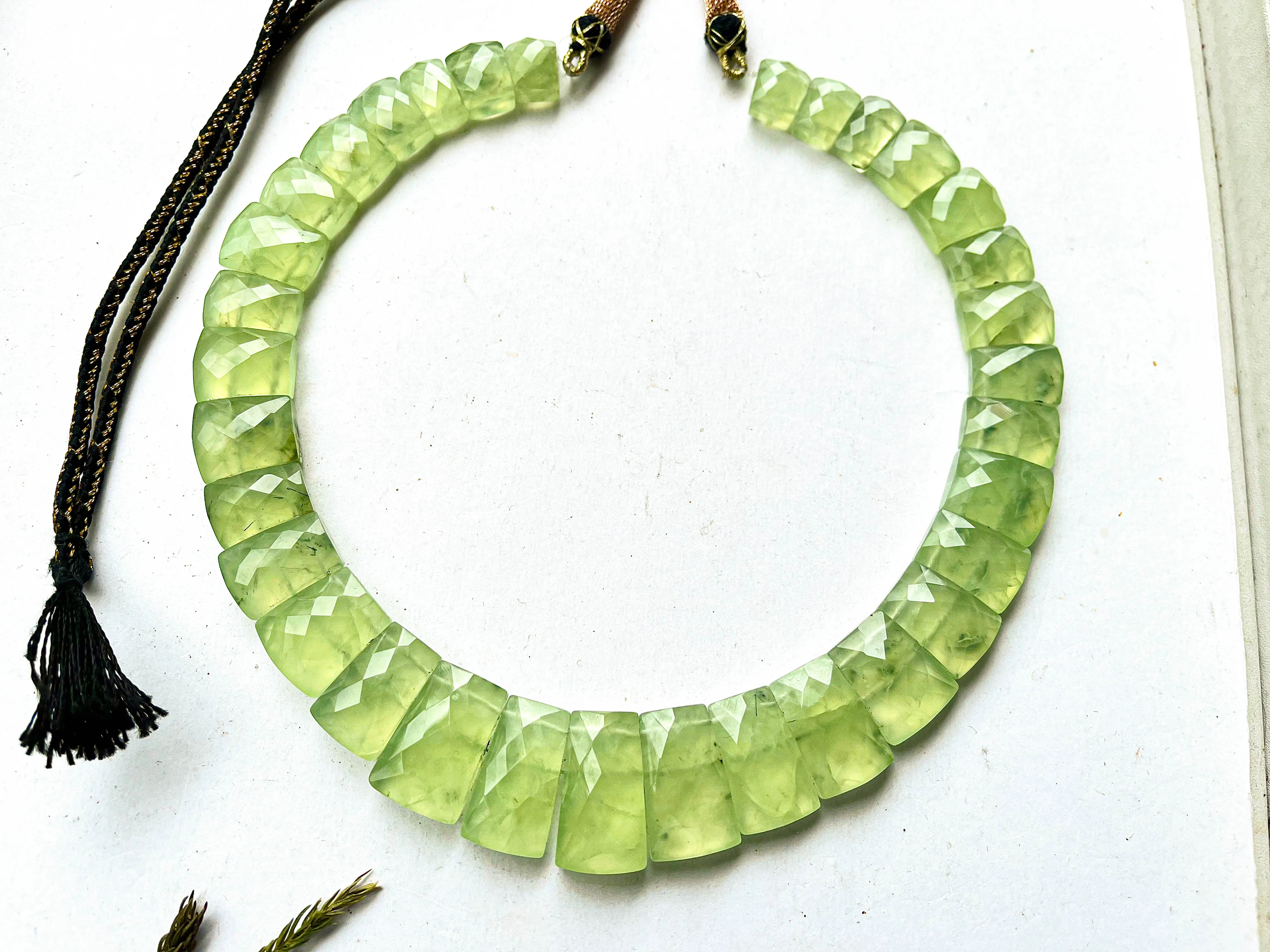 Natural Prehnite Bib Necklace, Cleopatra Egyptian Necklace, Prehnite Choker Handmade Necklace, Prehnite Necklace