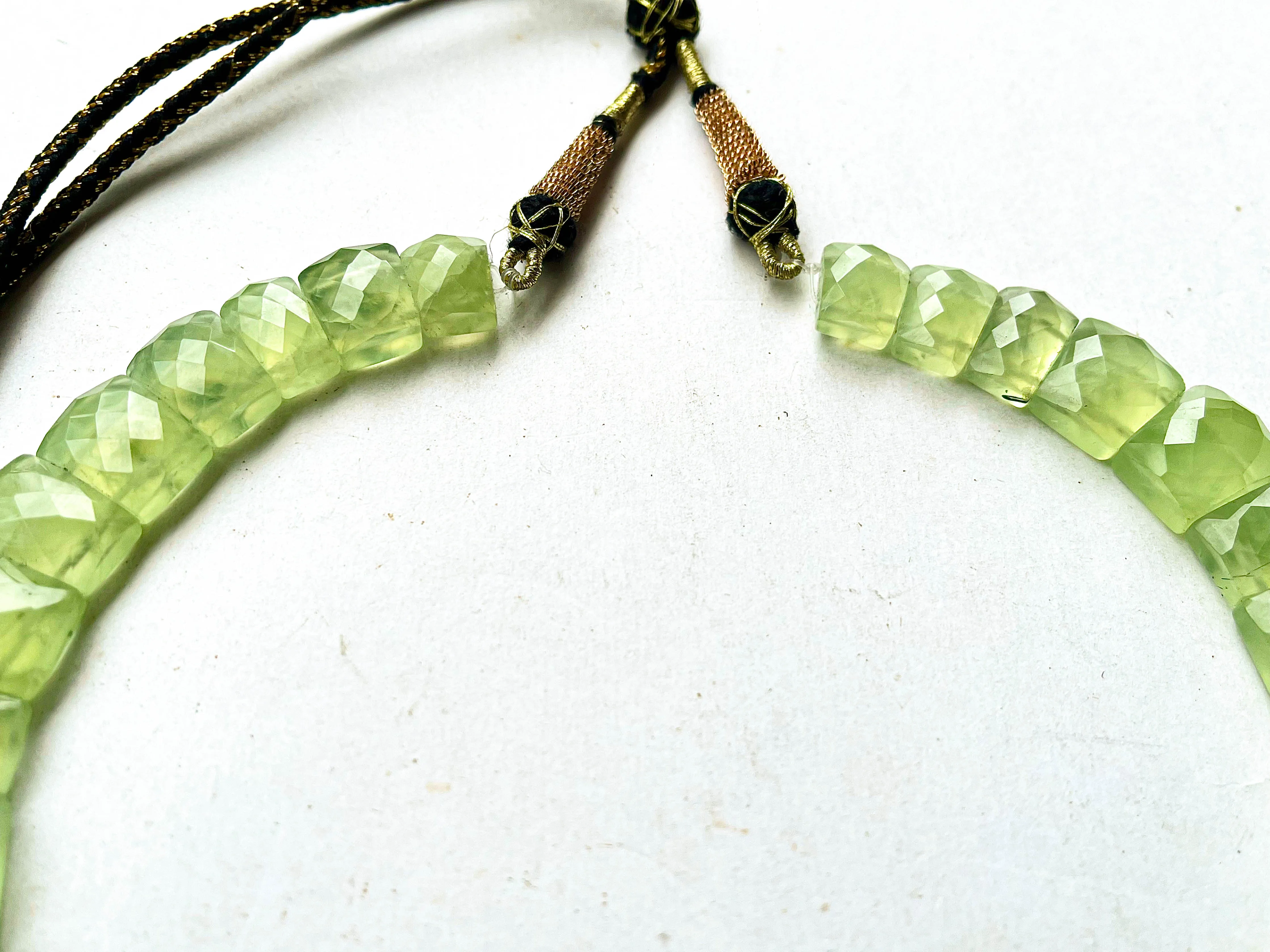 Natural Prehnite Bib Necklace, Cleopatra Egyptian Necklace, Prehnite Choker Handmade Necklace, Prehnite Necklace