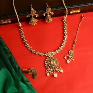 Pink Gold Look Necklace Set 9520-4377