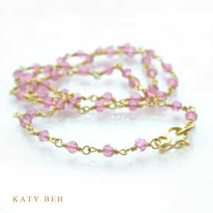 Pink Topaz Chain Necklace