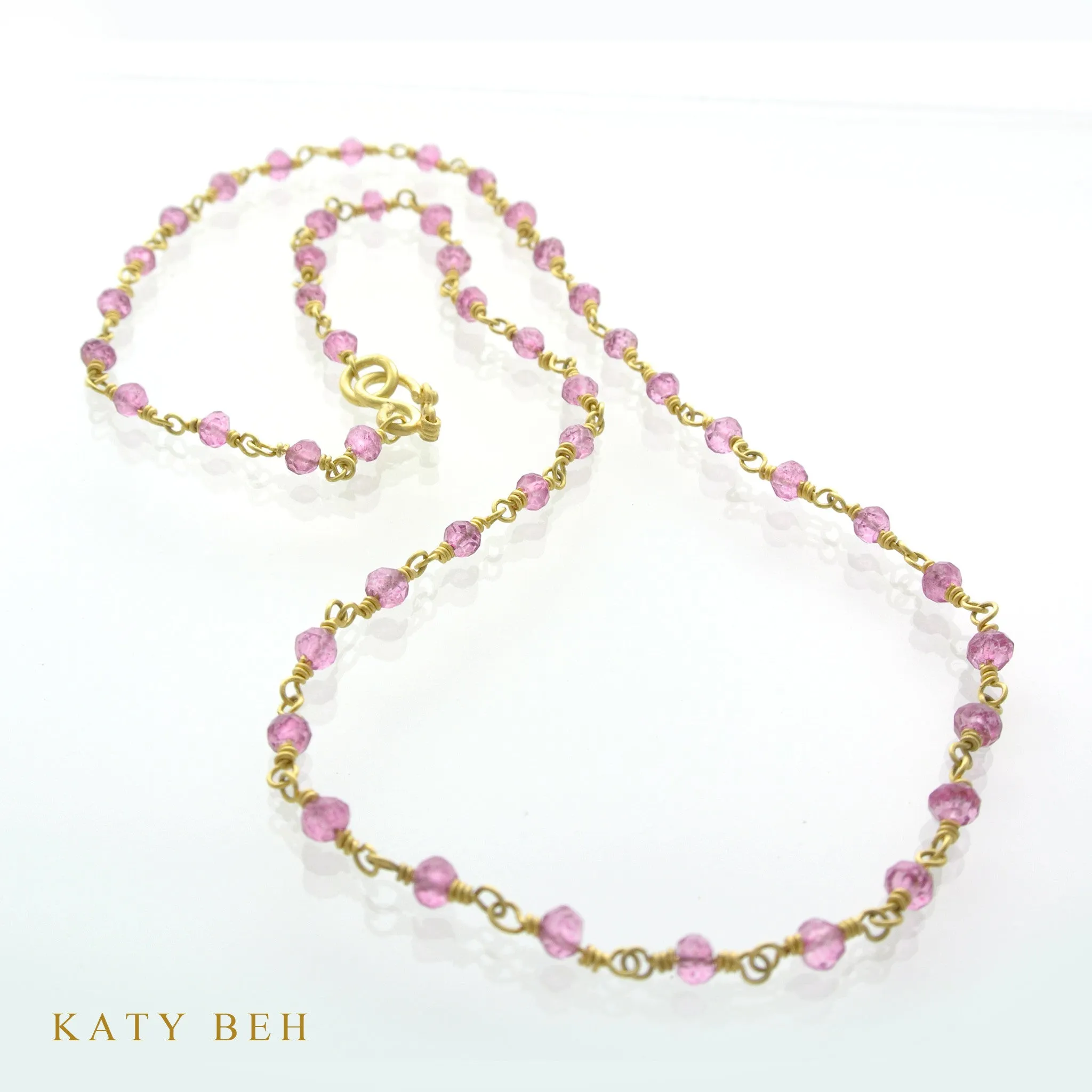 Pink Topaz Chain Necklace