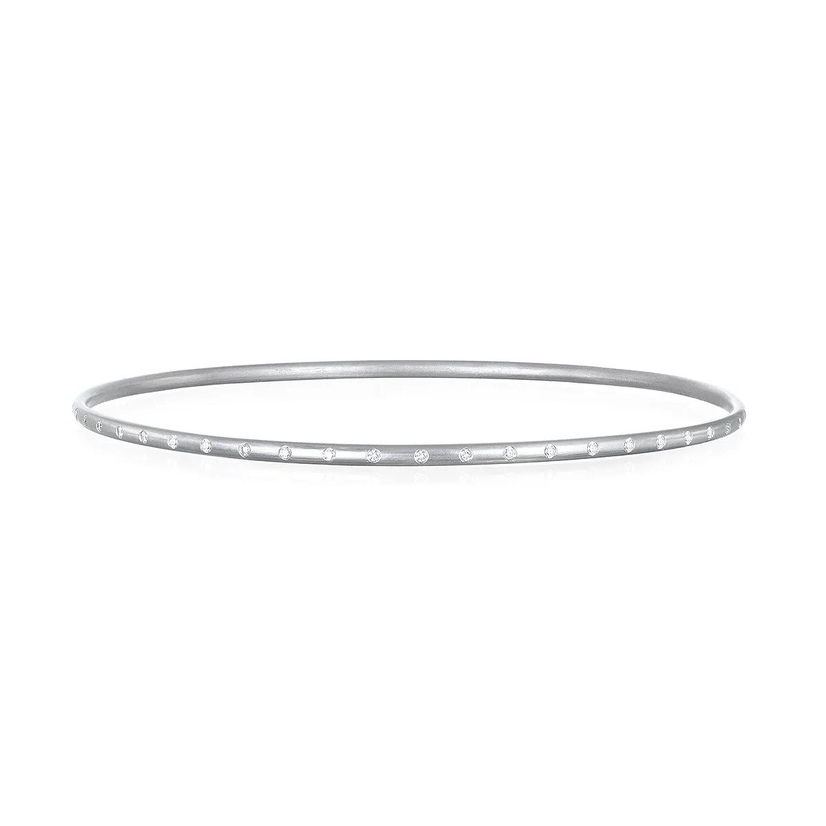 Platinum Burnished Diamond Bangle
