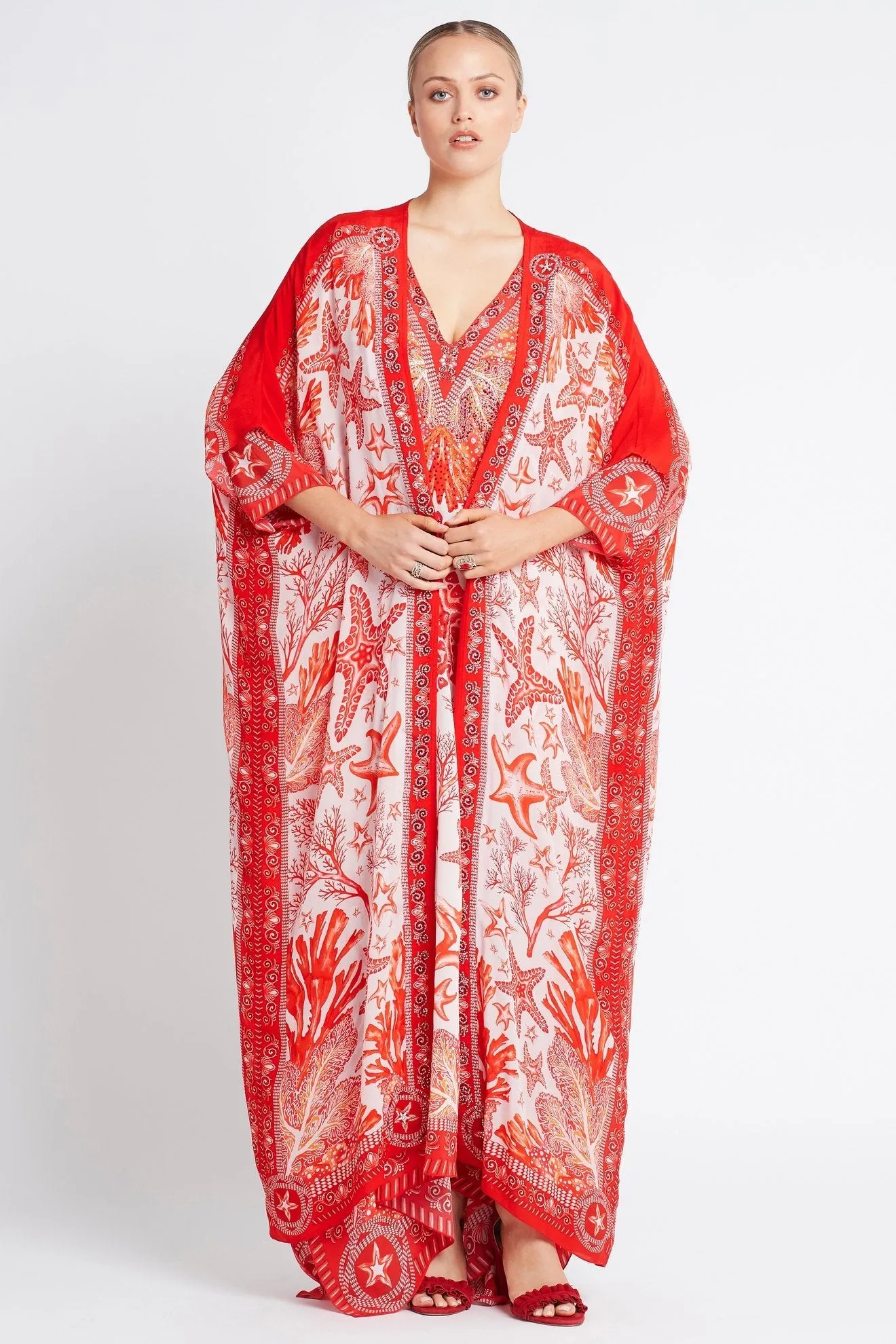RED CORAL LONG CAPE
