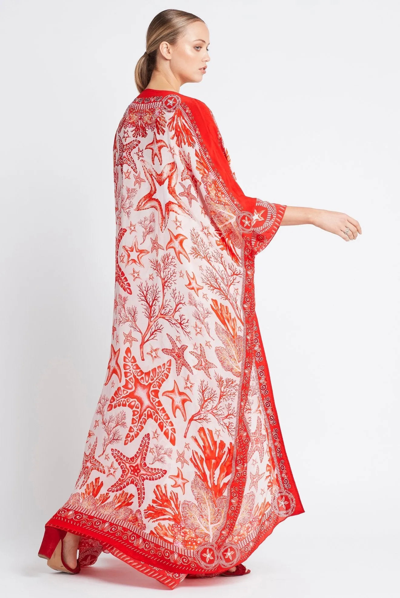 RED CORAL LONG CAPE
