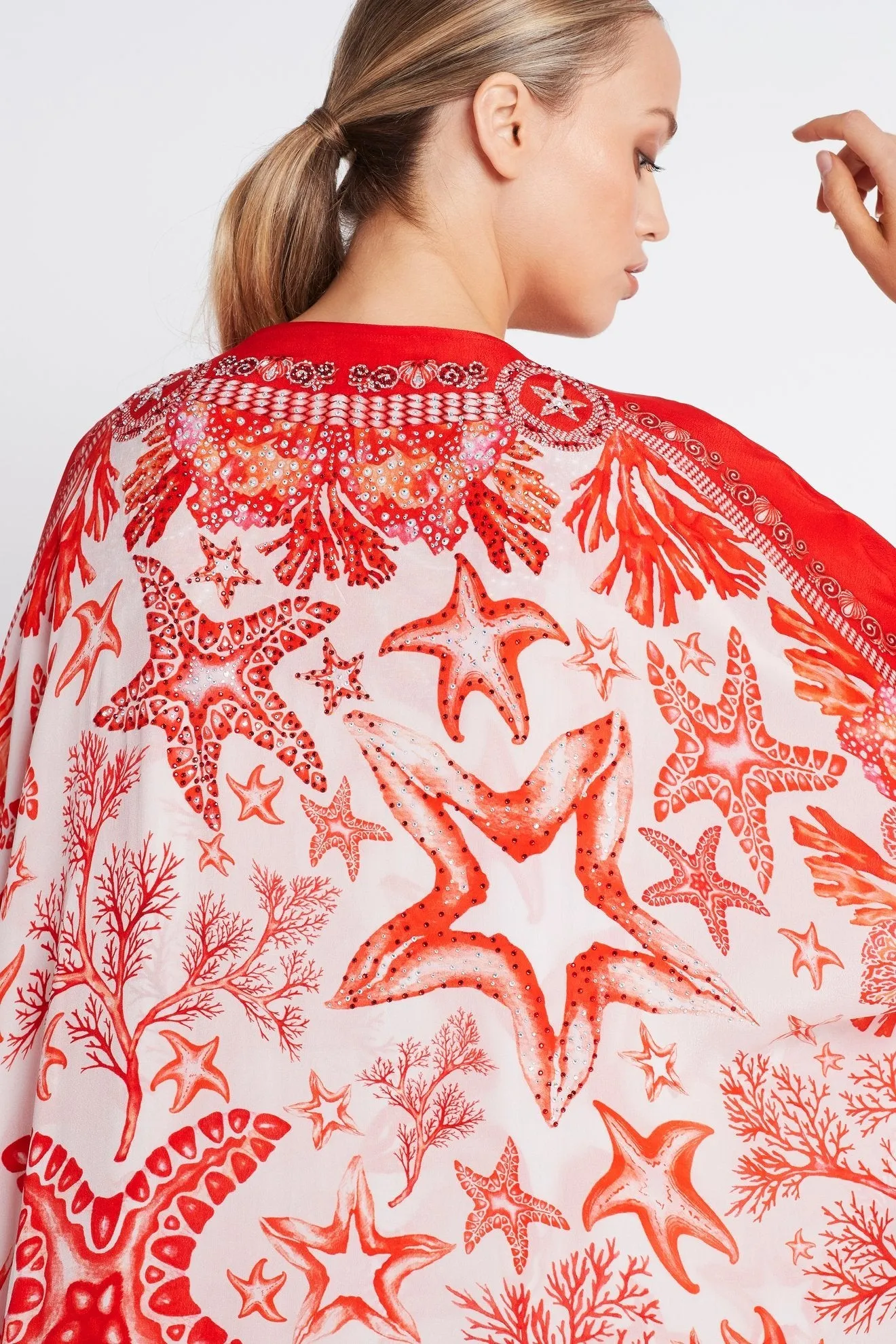 RED CORAL LONG CAPE