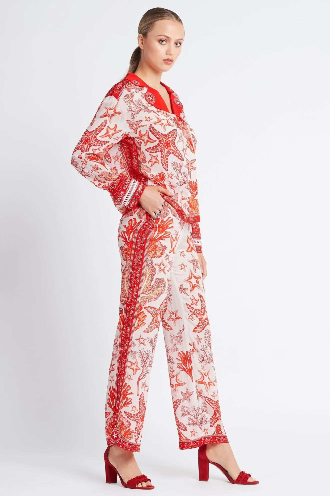 RED CORAL LOUNGE SHIRT