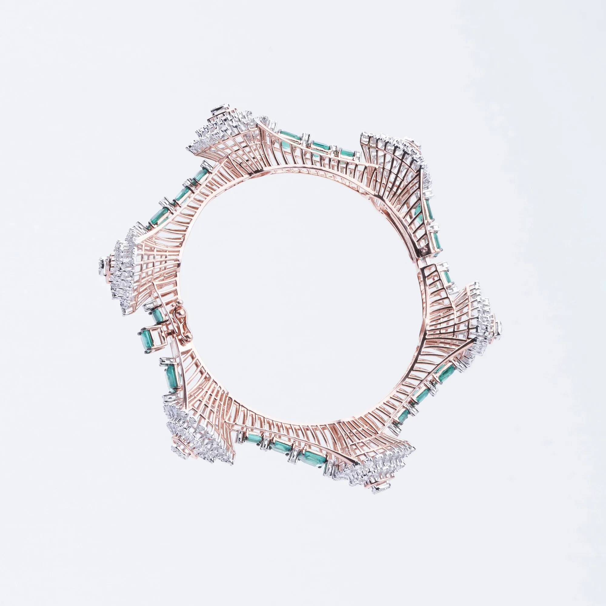 Rose Gold Emerald Enchantment Bangle