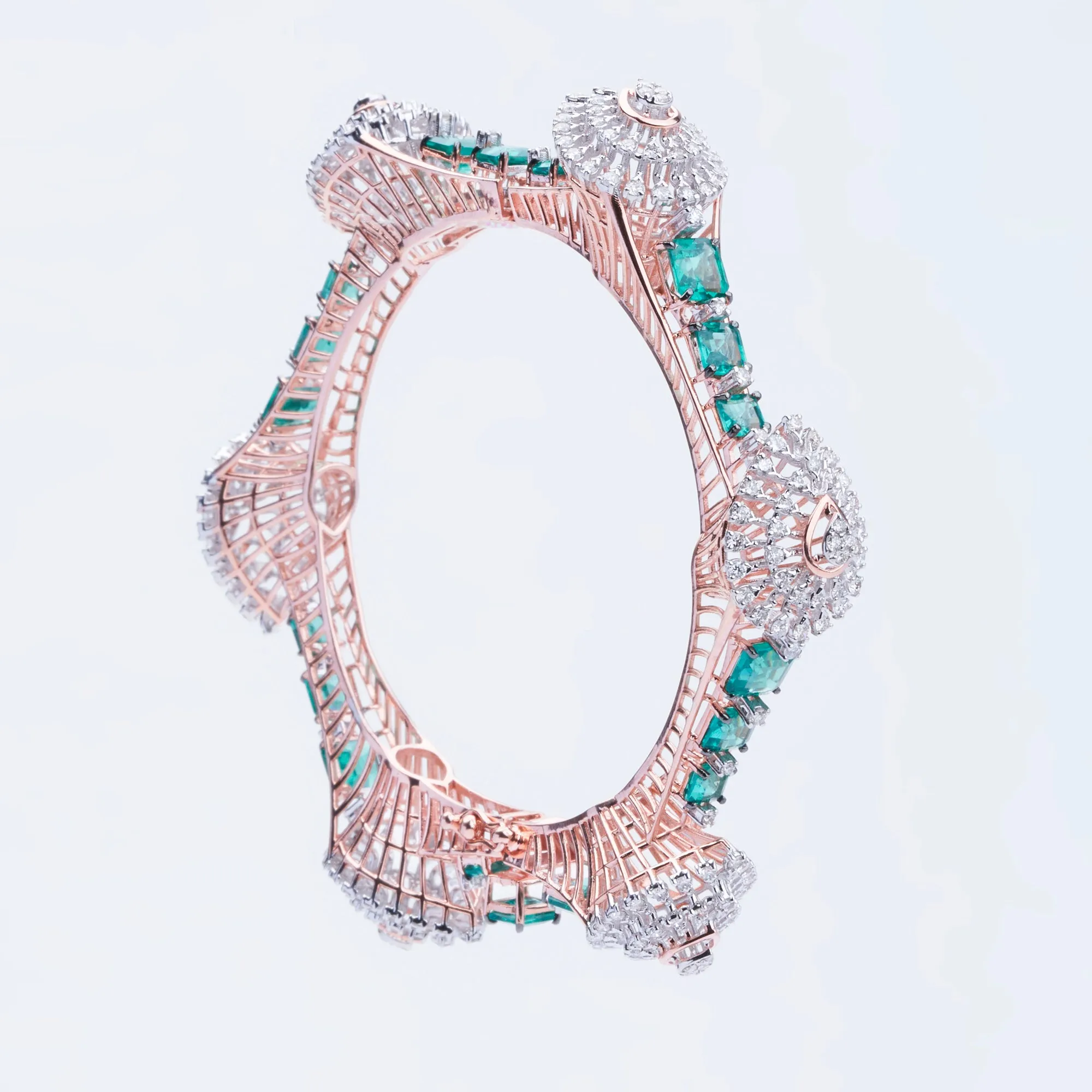 Rose Gold Emerald Enchantment Bangle