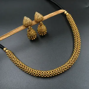 Round Neck Gold Look Necklace Set 3554