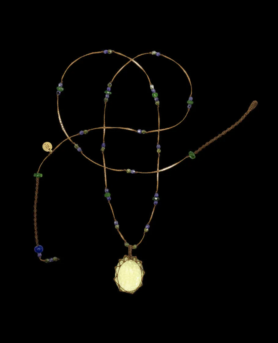 Short Tibetan necklace - Lemon Topaz