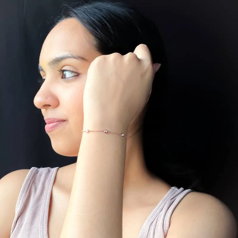 Silver Dainty Round Zircon Bracelet