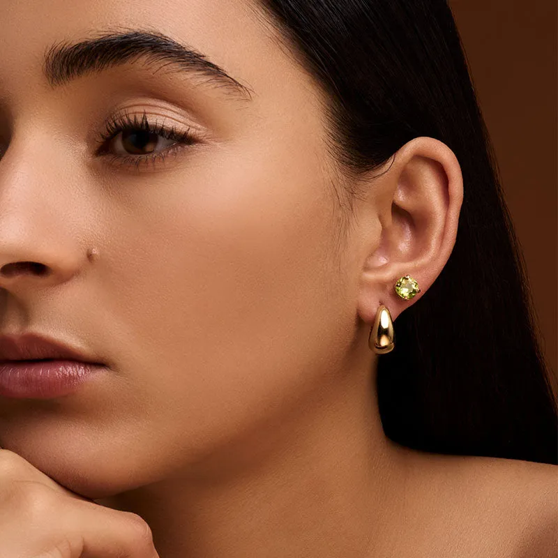 Solitaire Stud, Peridot, Gold