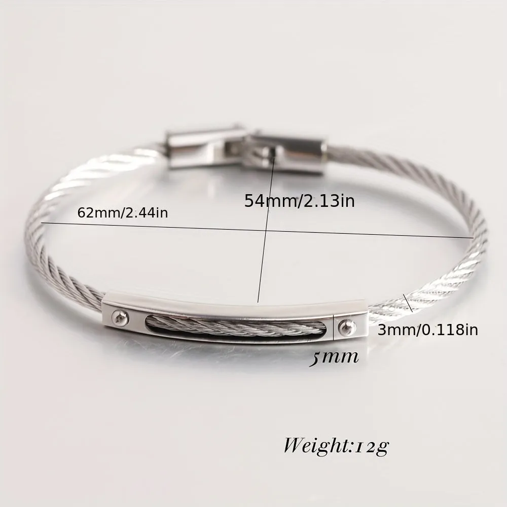 Stylish Stainless Steel Open Unisex Bracelet | Metal