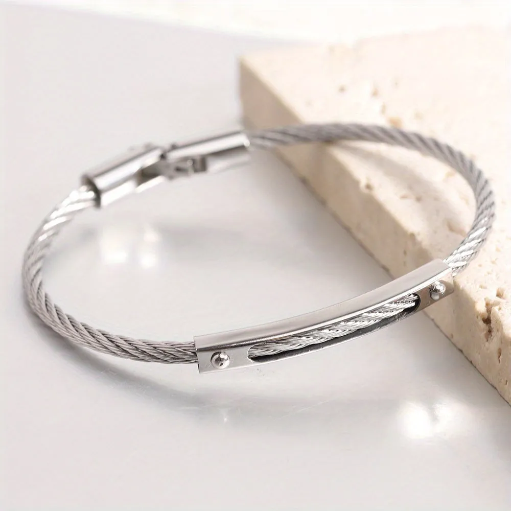 Stylish Stainless Steel Open Unisex Bracelet | Metal