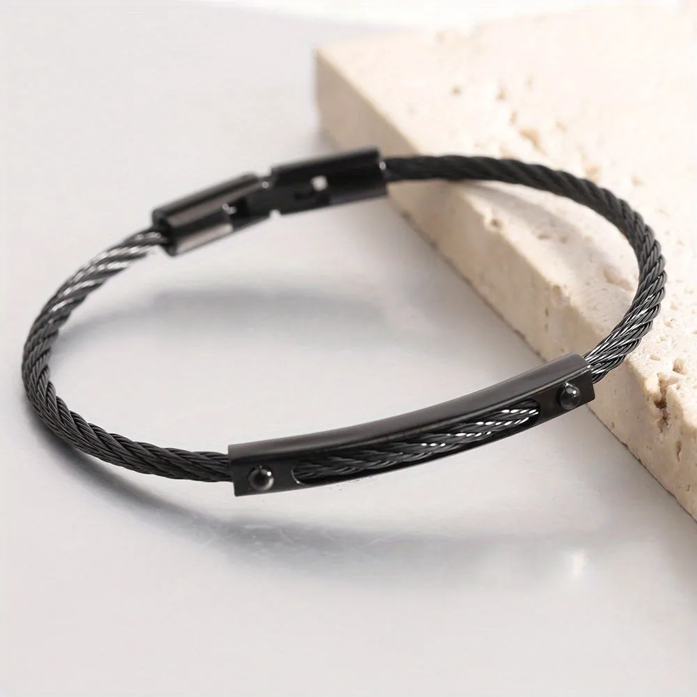 Stylish Stainless Steel Open Unisex Bracelet | Metal