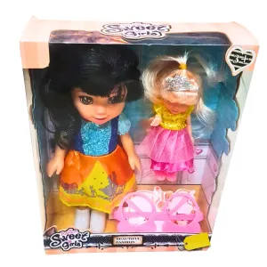 Sweet Girls Doll Set – Two Fashion Dolls with Accessories – Perfect Gift for Kids (3 )