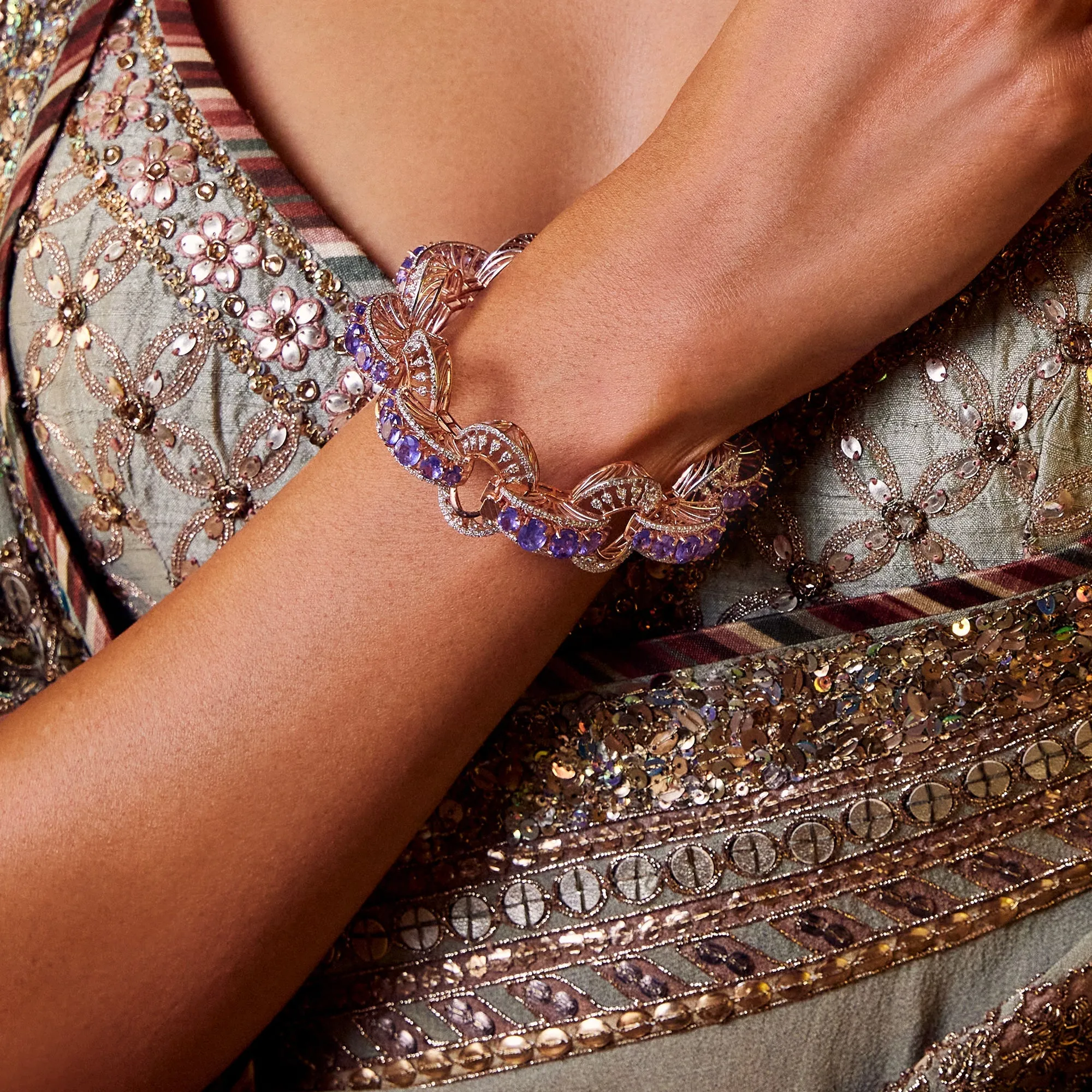 Violet Splendor Rose Gold Bracelet